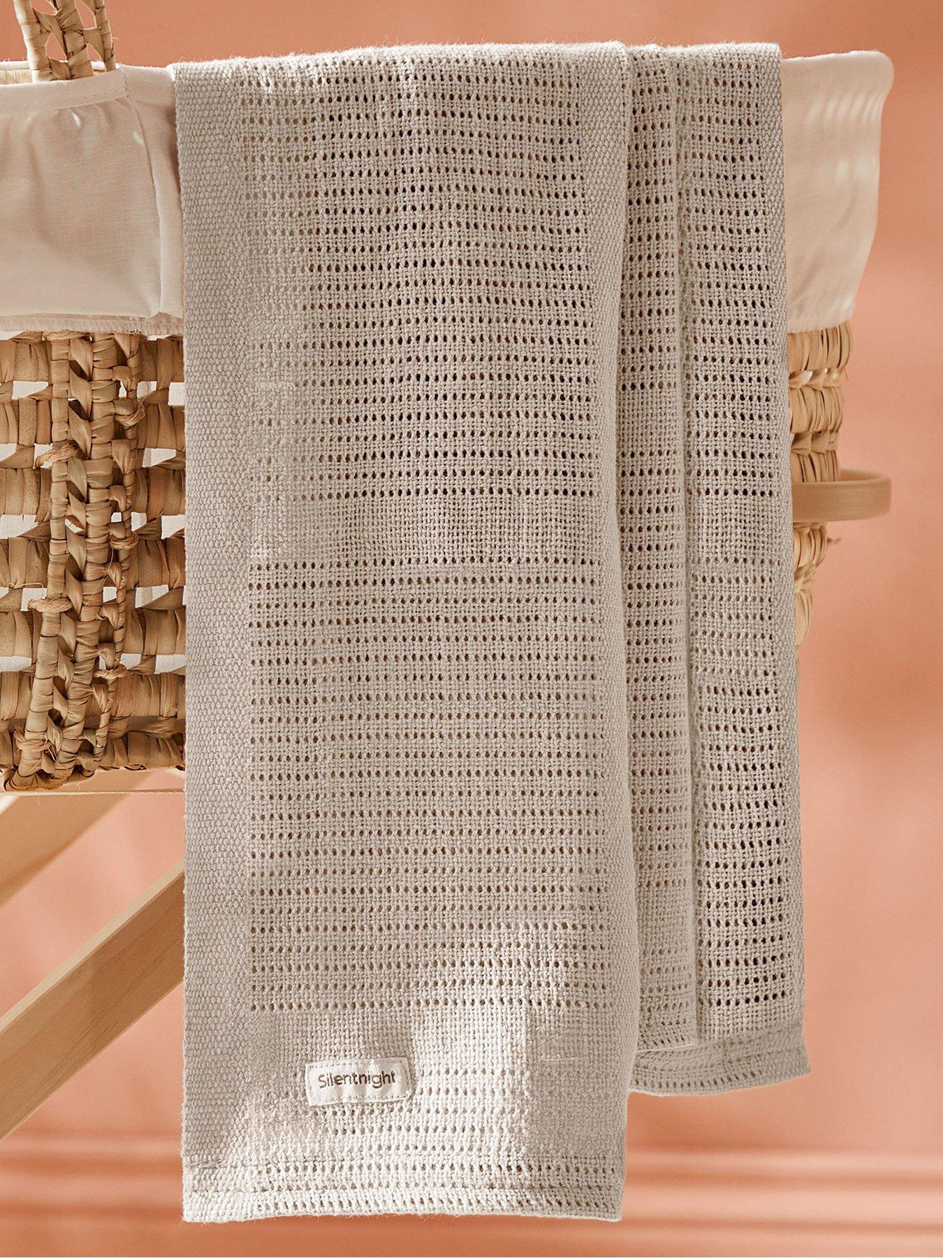 Image 1 of 7 of Silentnight Safe Nights 2 x Pack 100% Cotton Cellular Blanket 75cm x 95cm - Natural