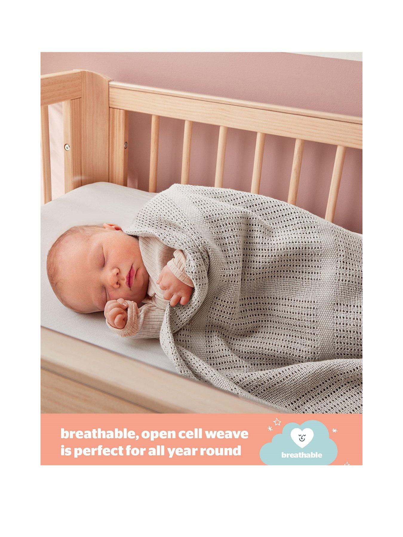 Image 3 of 7 of Silentnight Safe Nights 2 x Pack 100% Cotton Cellular Blanket 75cm x 95cm - Natural