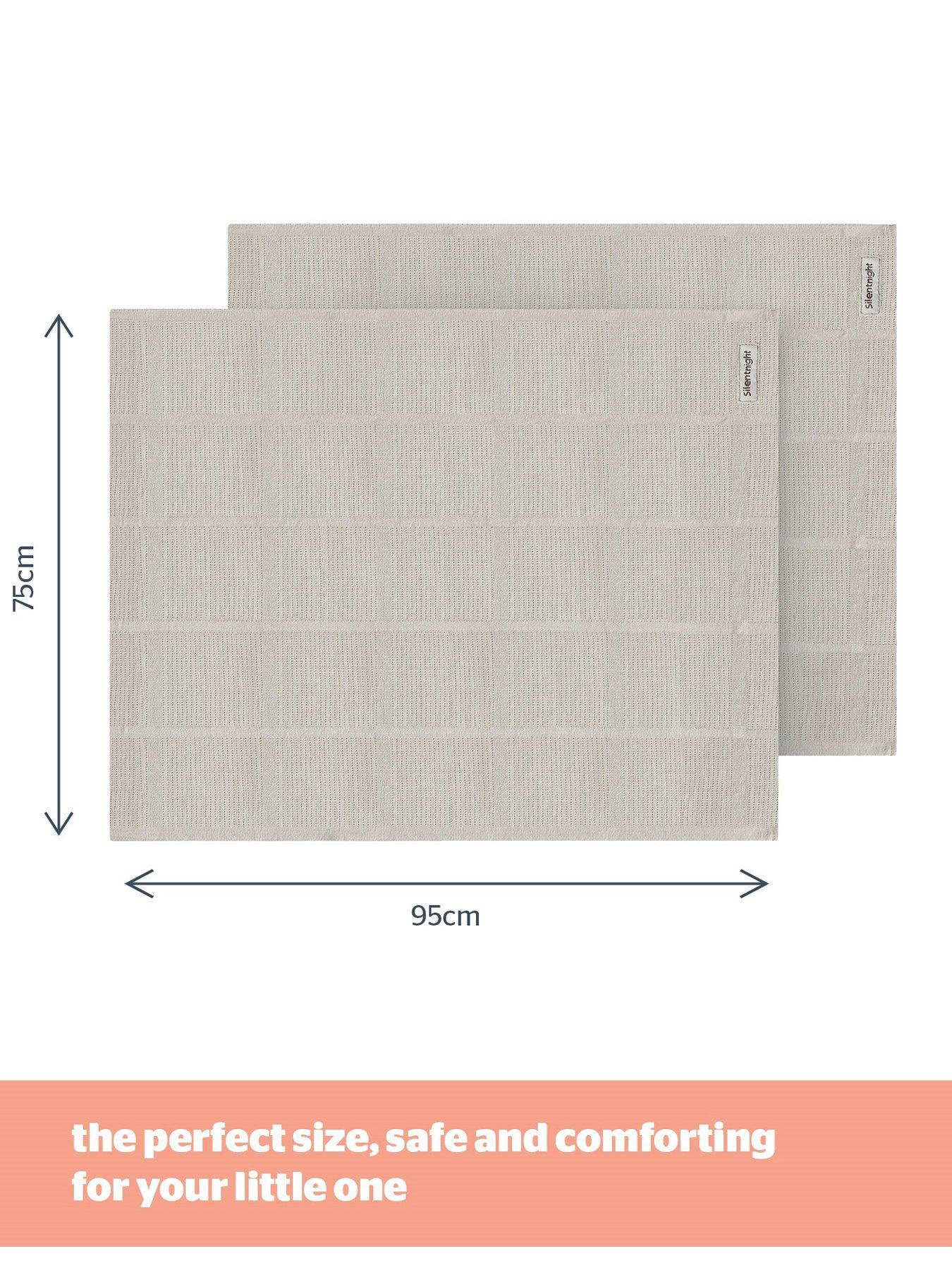 Image 5 of 7 of Silentnight Safe Nights 2 x Pack 100% Cotton Cellular Blanket 75cm x 95cm - Natural