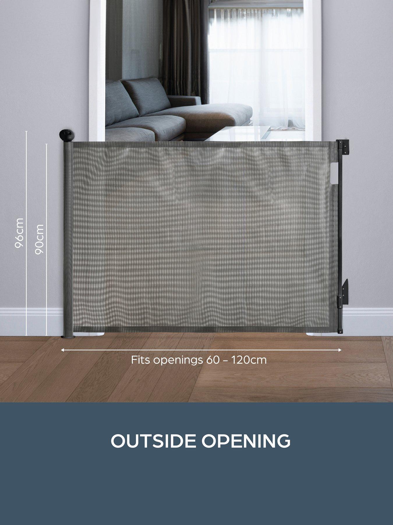 Image of Dreambaby Dreambaby 'Glide  &  Hide' Xtra-Tall  &  Xtra-Wide Retractable Mesh Gate (60-140cm) - Grey