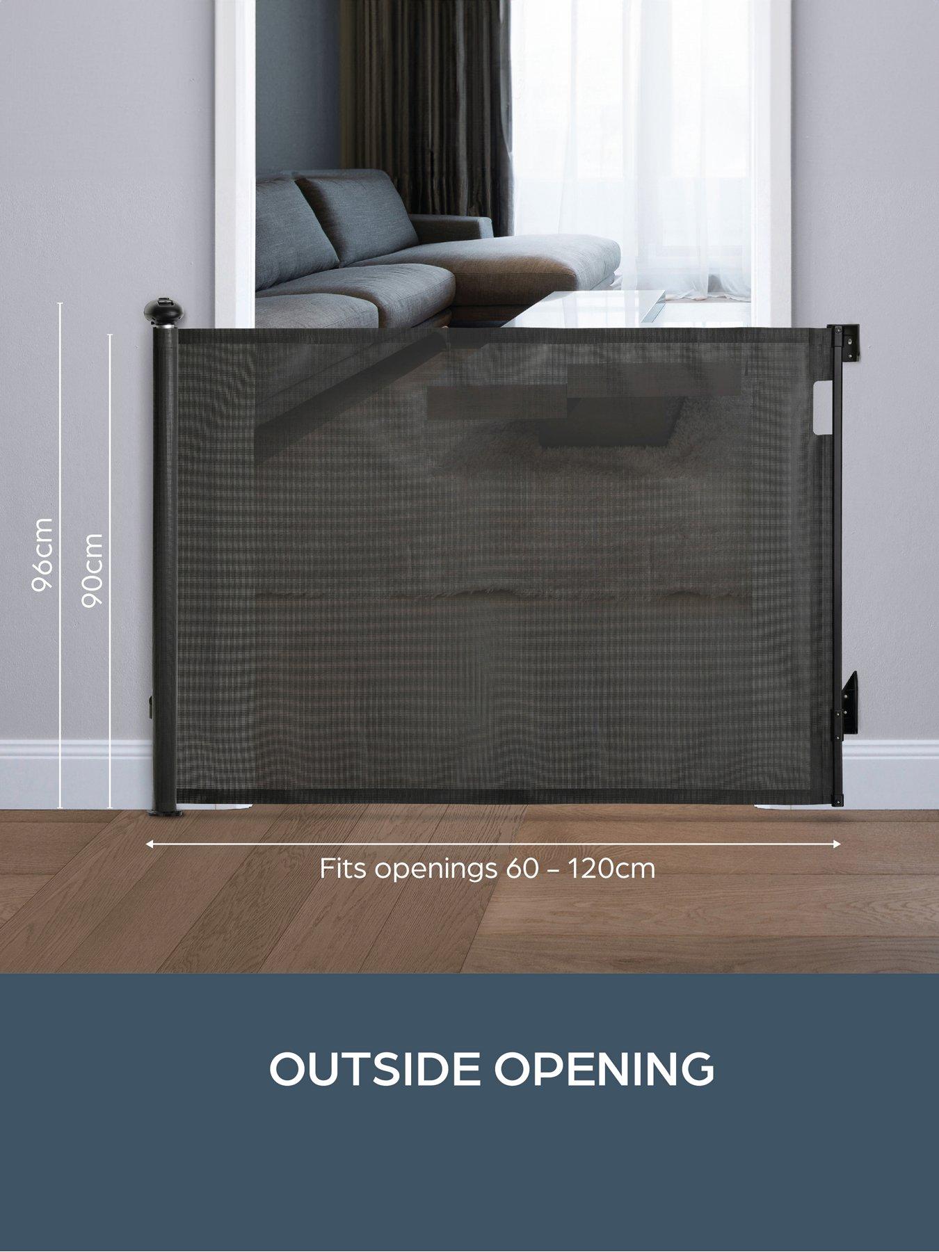 Image of Dreambaby Dreambaby 'Glide  &  Hide' Xtra-Tall  &  Xtra-Wide Retractable Mesh Gate (60-140cm) - Black