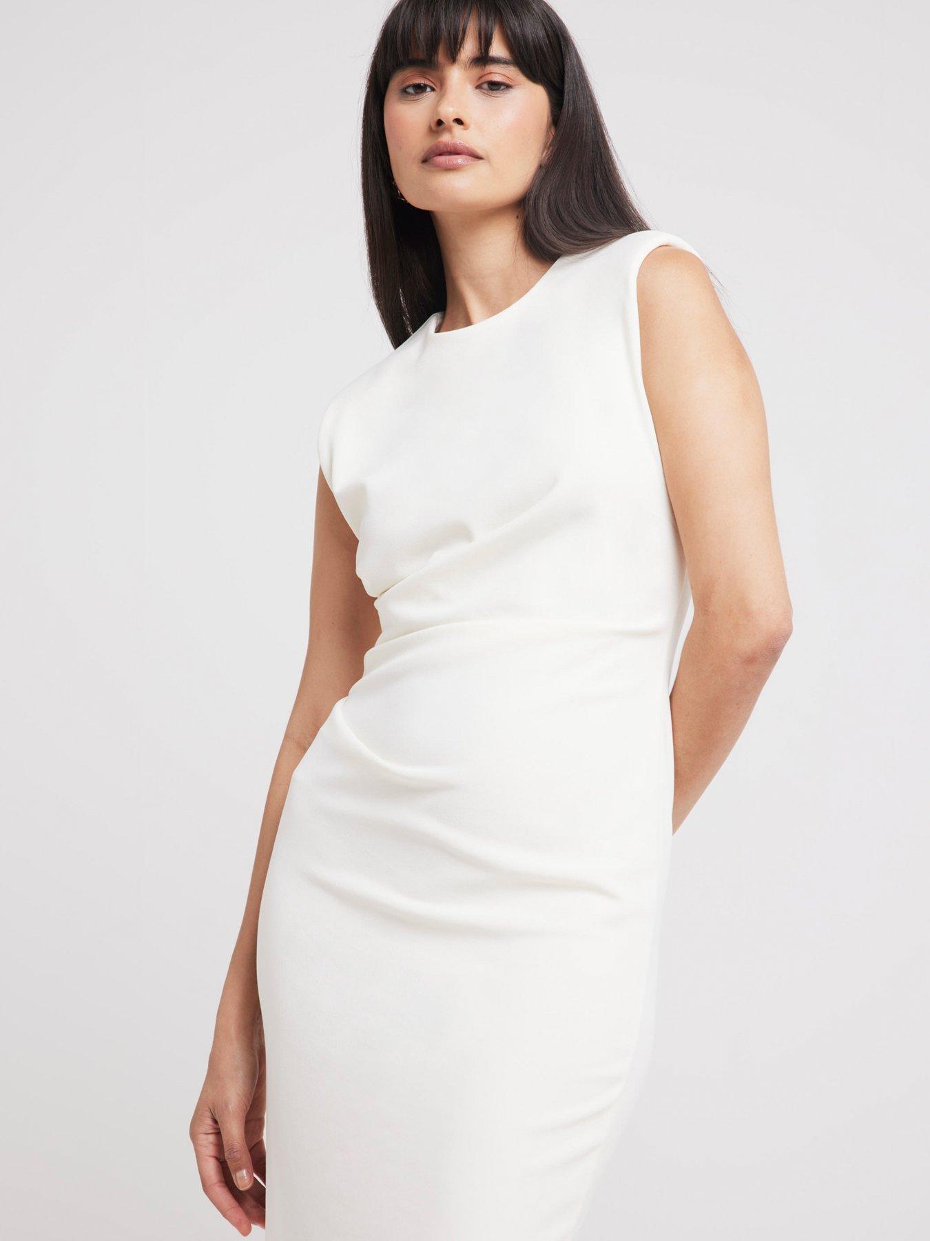 river-island-drape-shift-midi-dress-creamback