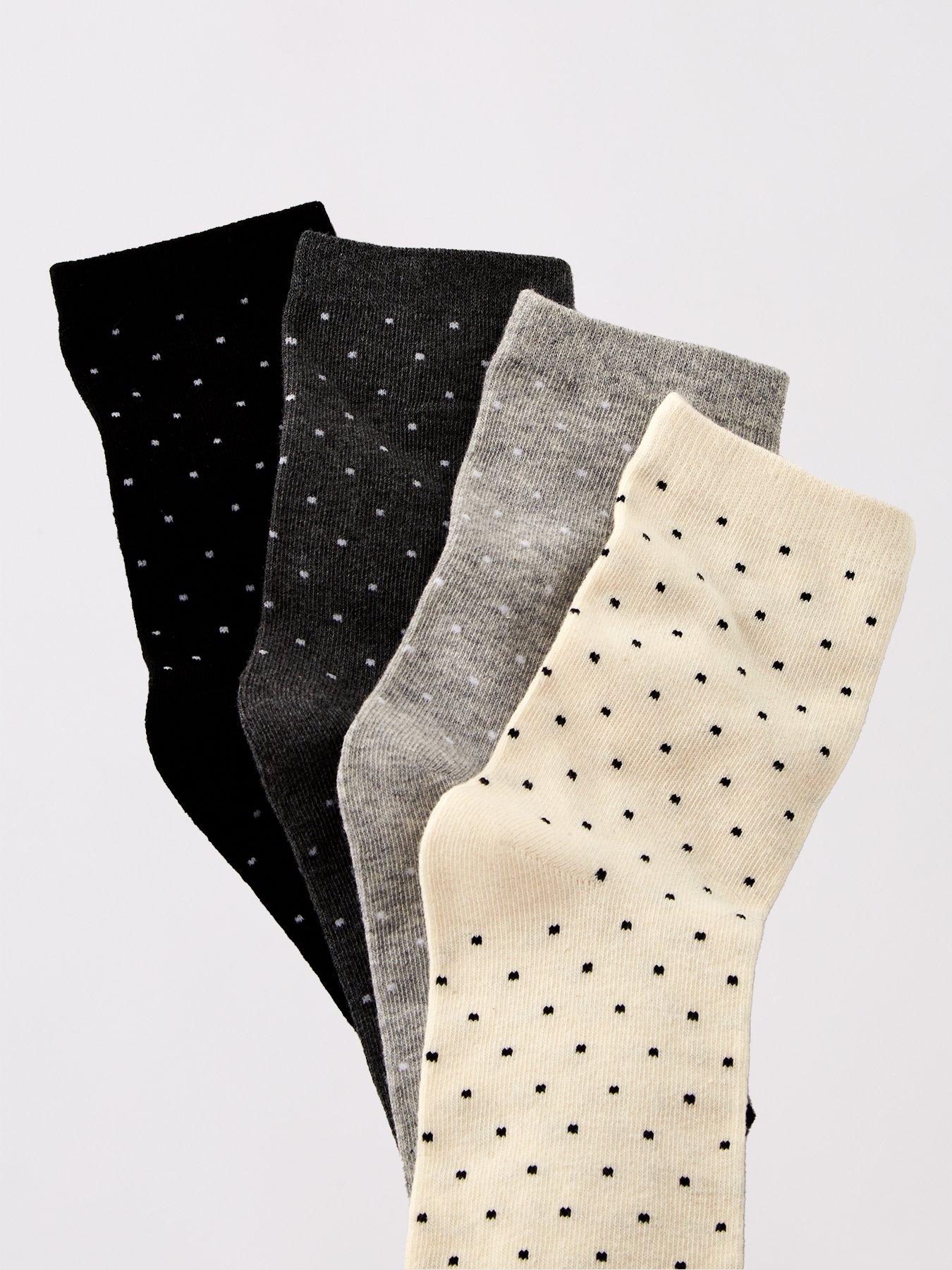 everyday-5pk-printed-mono-polka-dot-ankle-socksoutfit