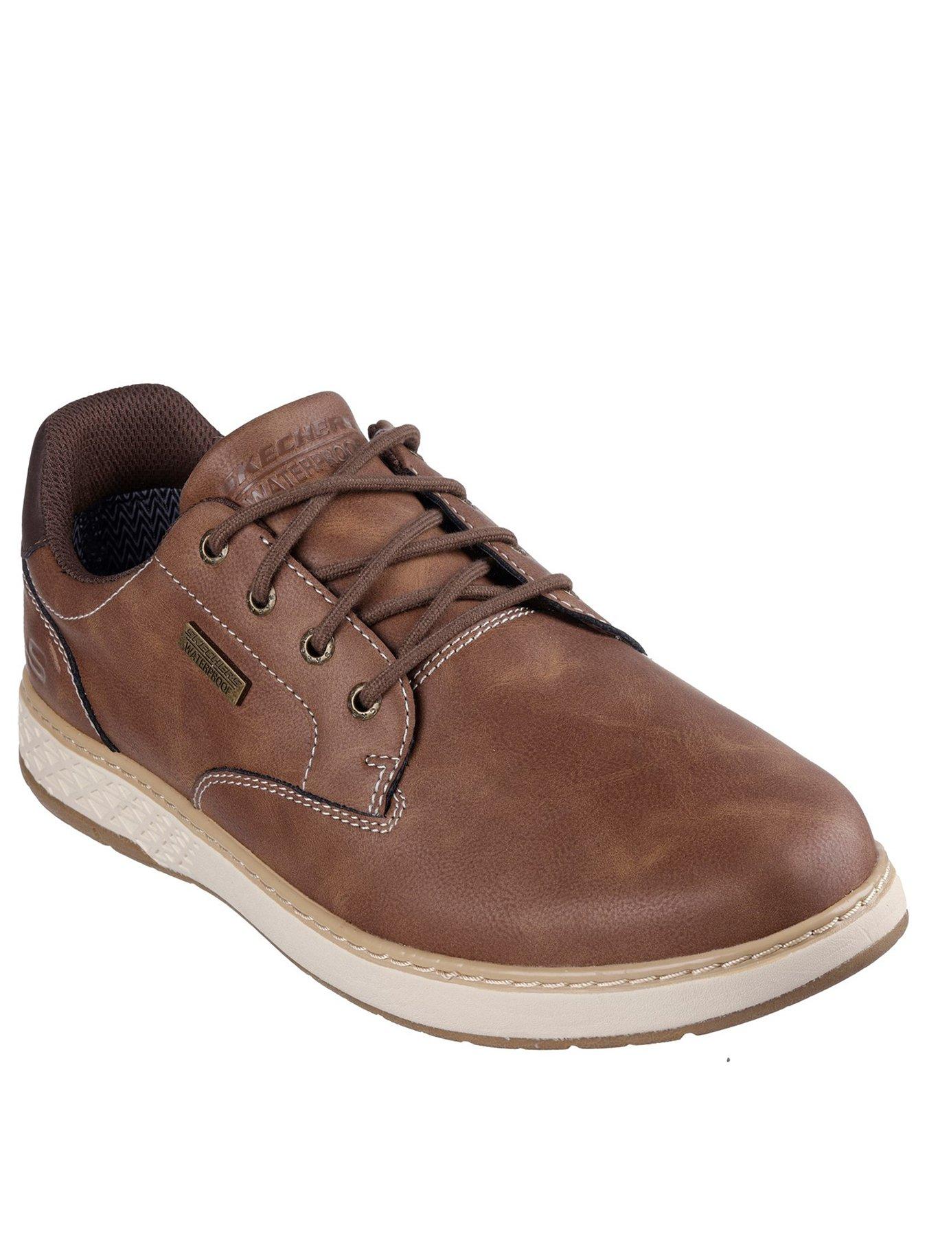 skechers-usa-goga-mat-arch-waterproof-relaxed-fit-trainers-brownstillFront