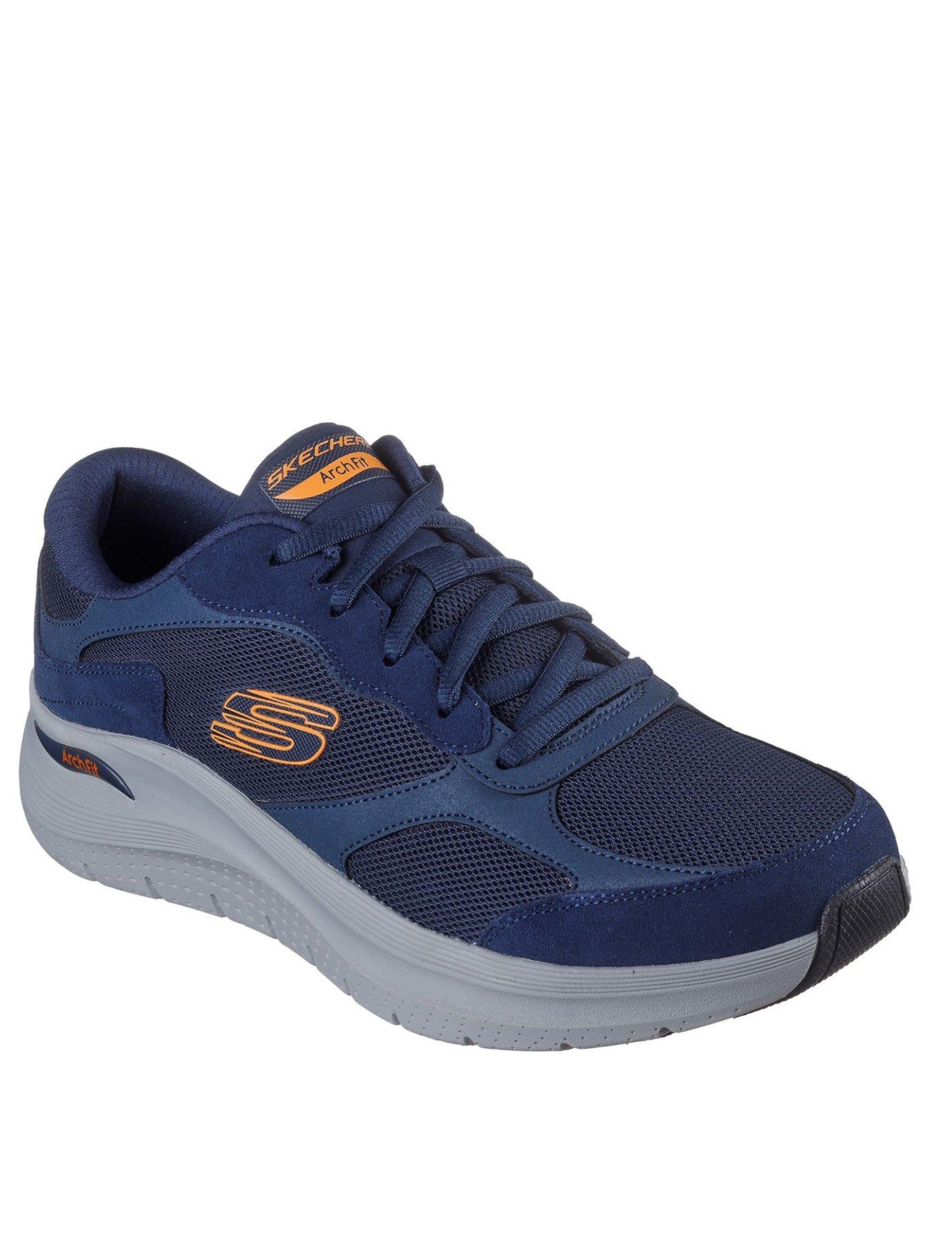 skechers-air-cooled-arch-fit-trainers-navystillFront