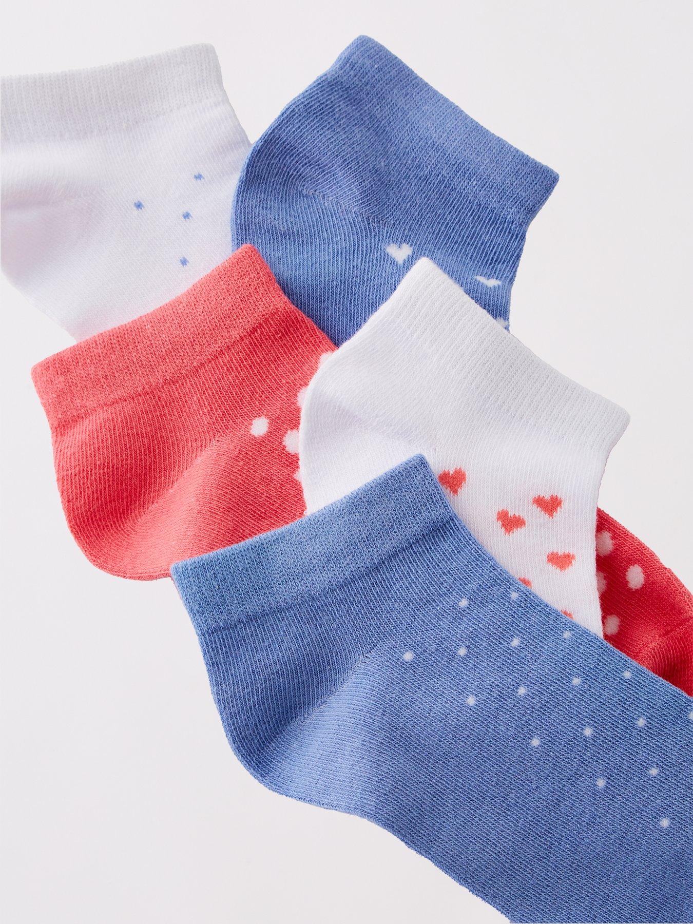 everyday-5pk-print-hearts-and-polka-dot-trainer-liner-socksoutfit