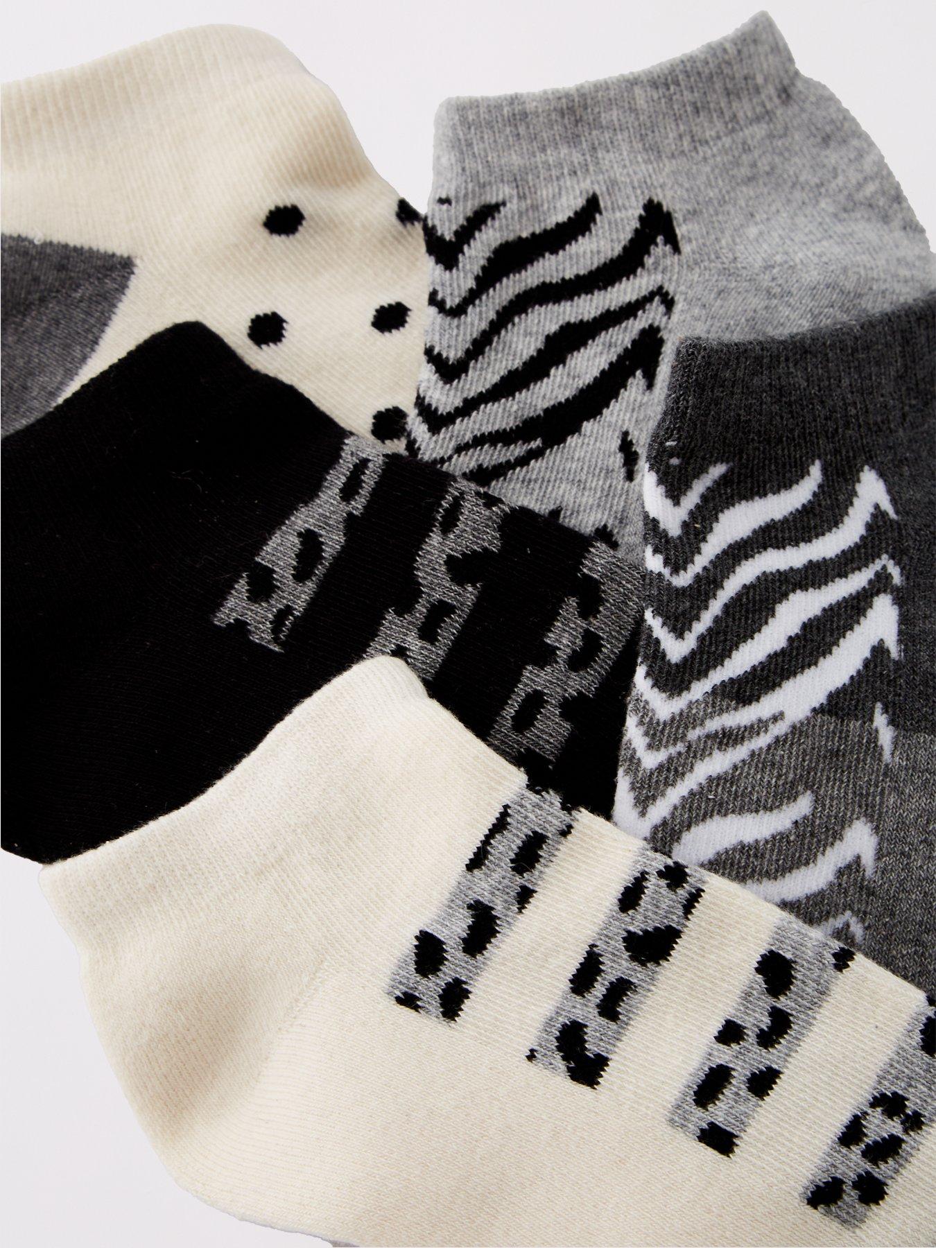 everyday-5pk-print-mono-animal-trainer-liner-socksoutfit