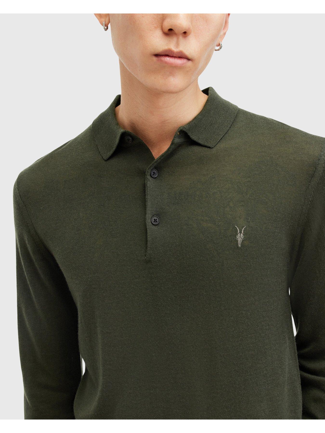 allsaints-allsaints-mode-merino-long-sleeve-knitted-polo-greenoutfit