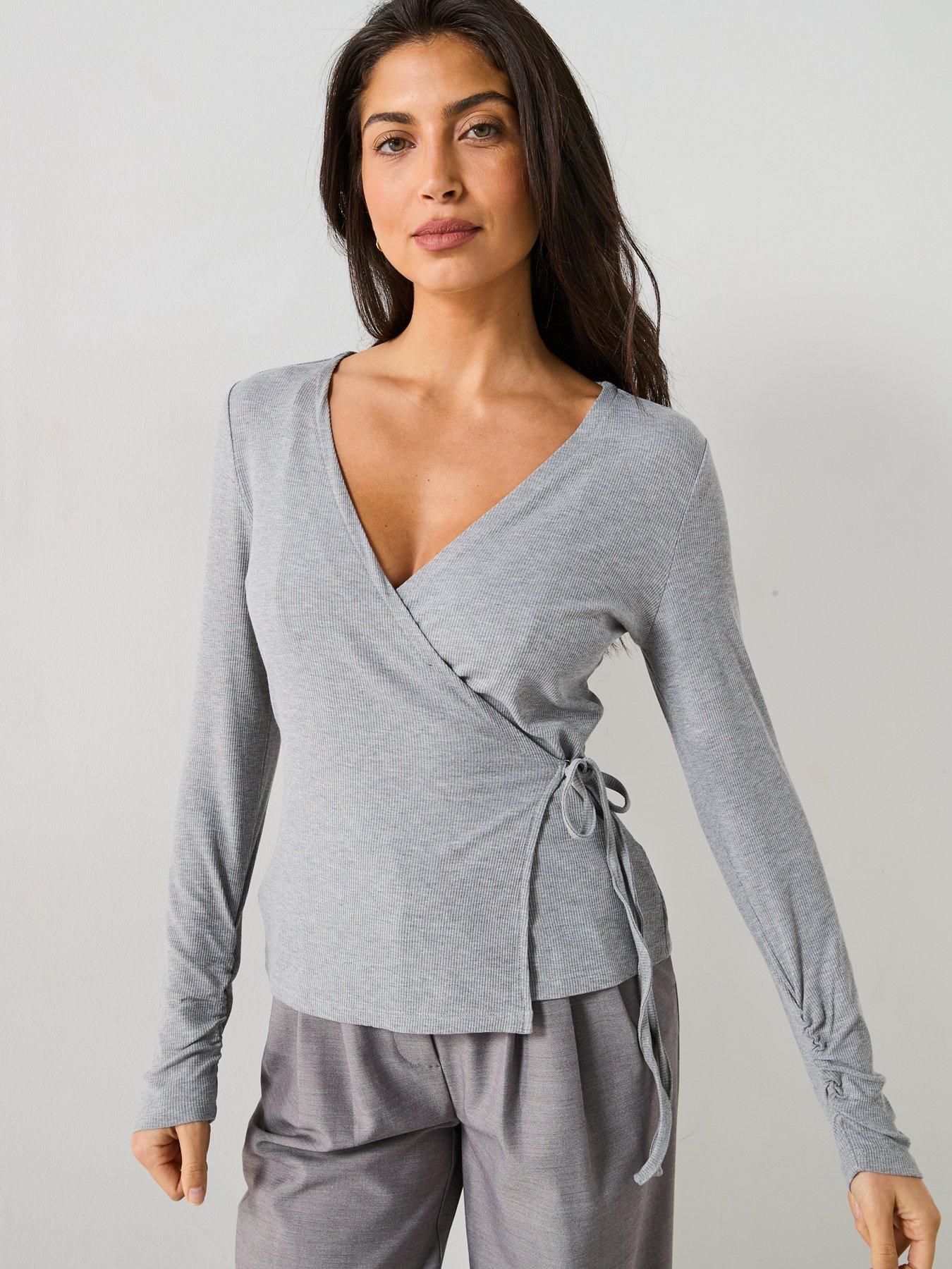 v-by-very-wrap-ballet-top-grey