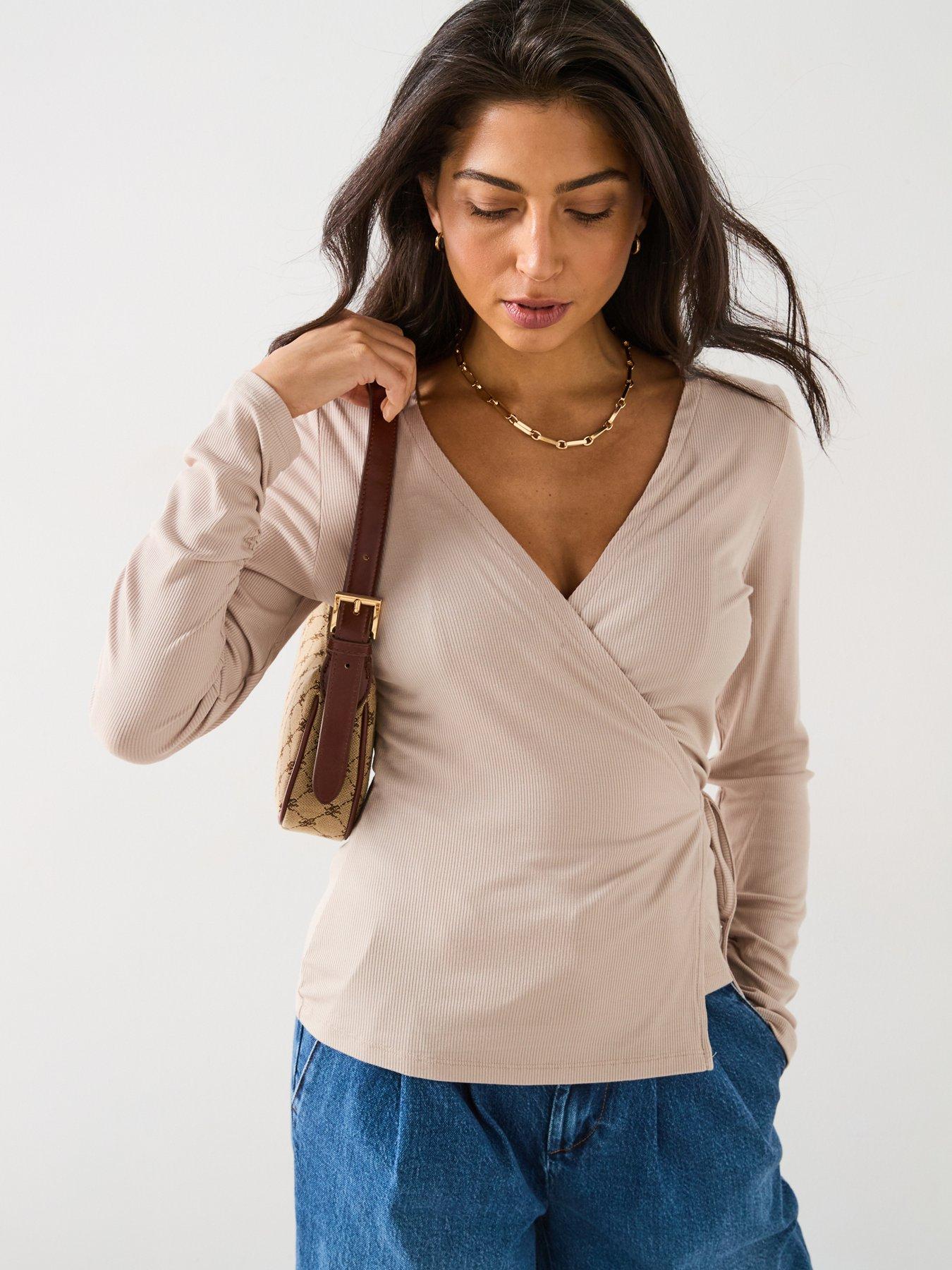 v-by-very-wrap-ballet-top-cream