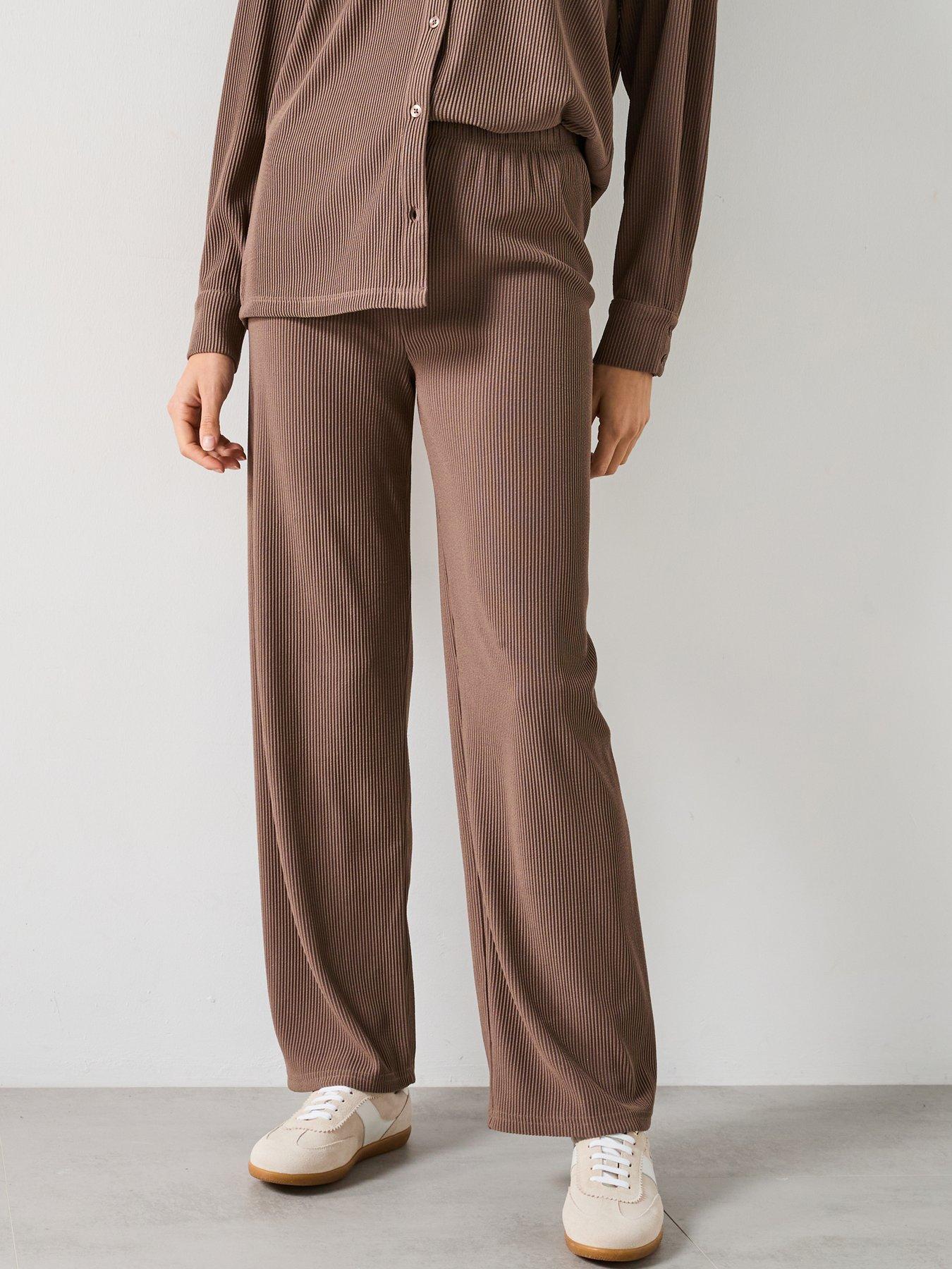 v-by-very-textured-wide-leg-bottoms-brown