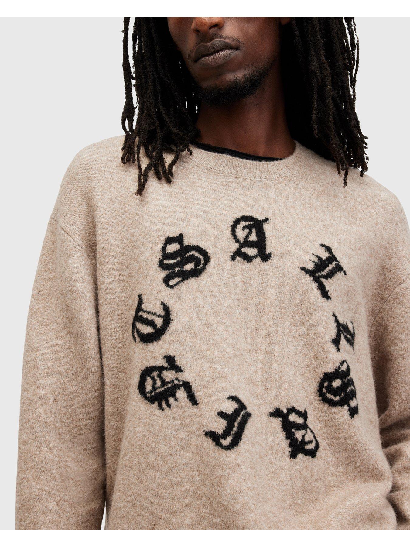 allsaints-allsaints-scripture-crew-neck-knitted-jumper-brownoutfit