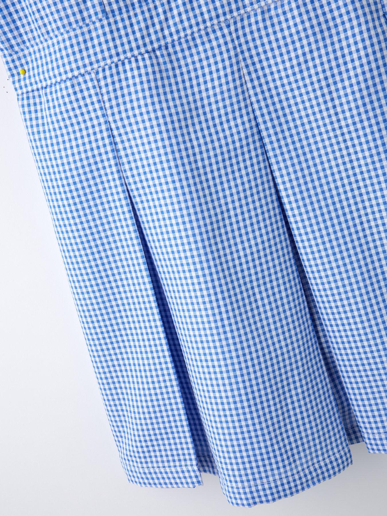 Image 4 of 5 of V by Very Girls Rib Collar Gingham School Dress - Blue