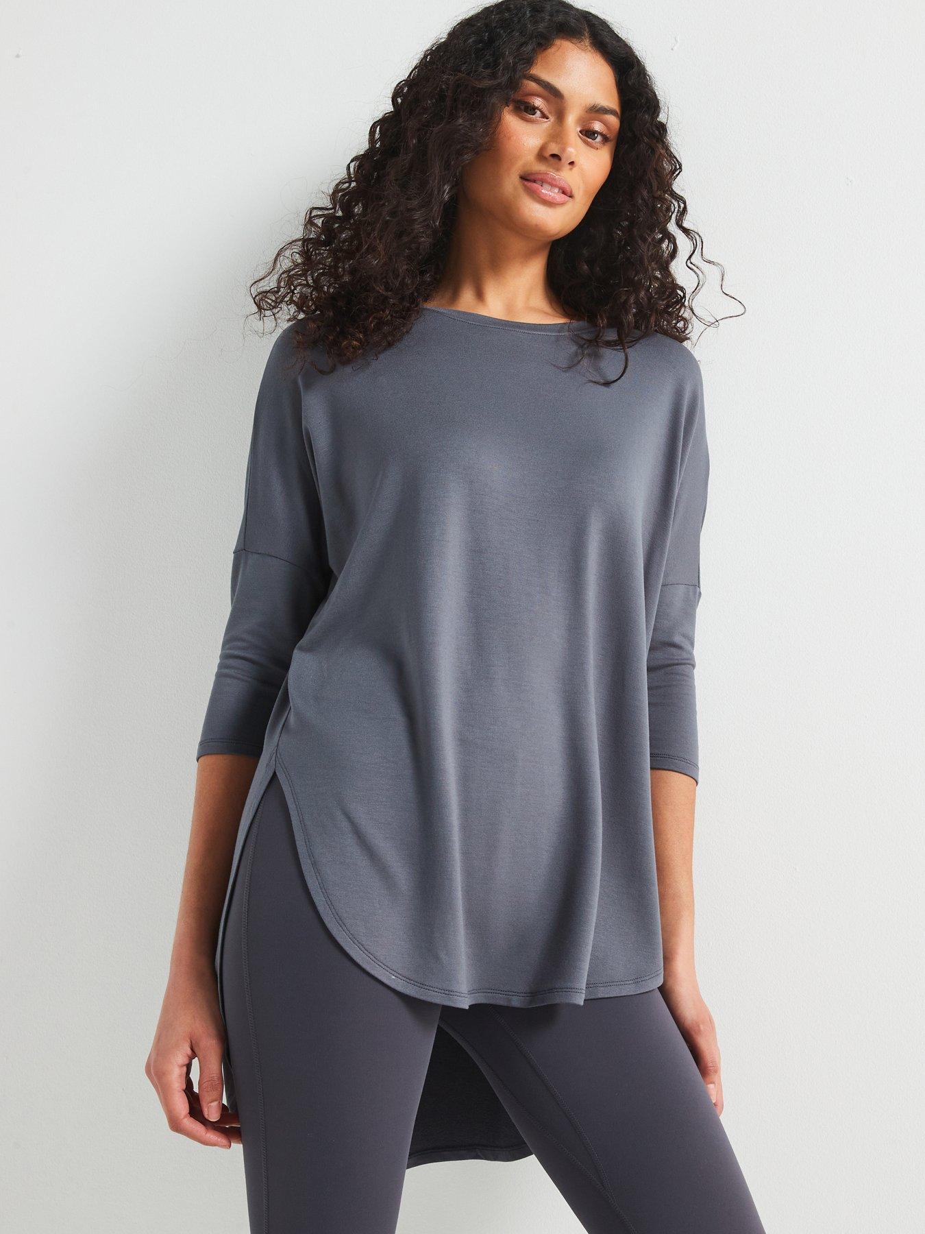 Image of V by Very Longline Oversized Top - Grey