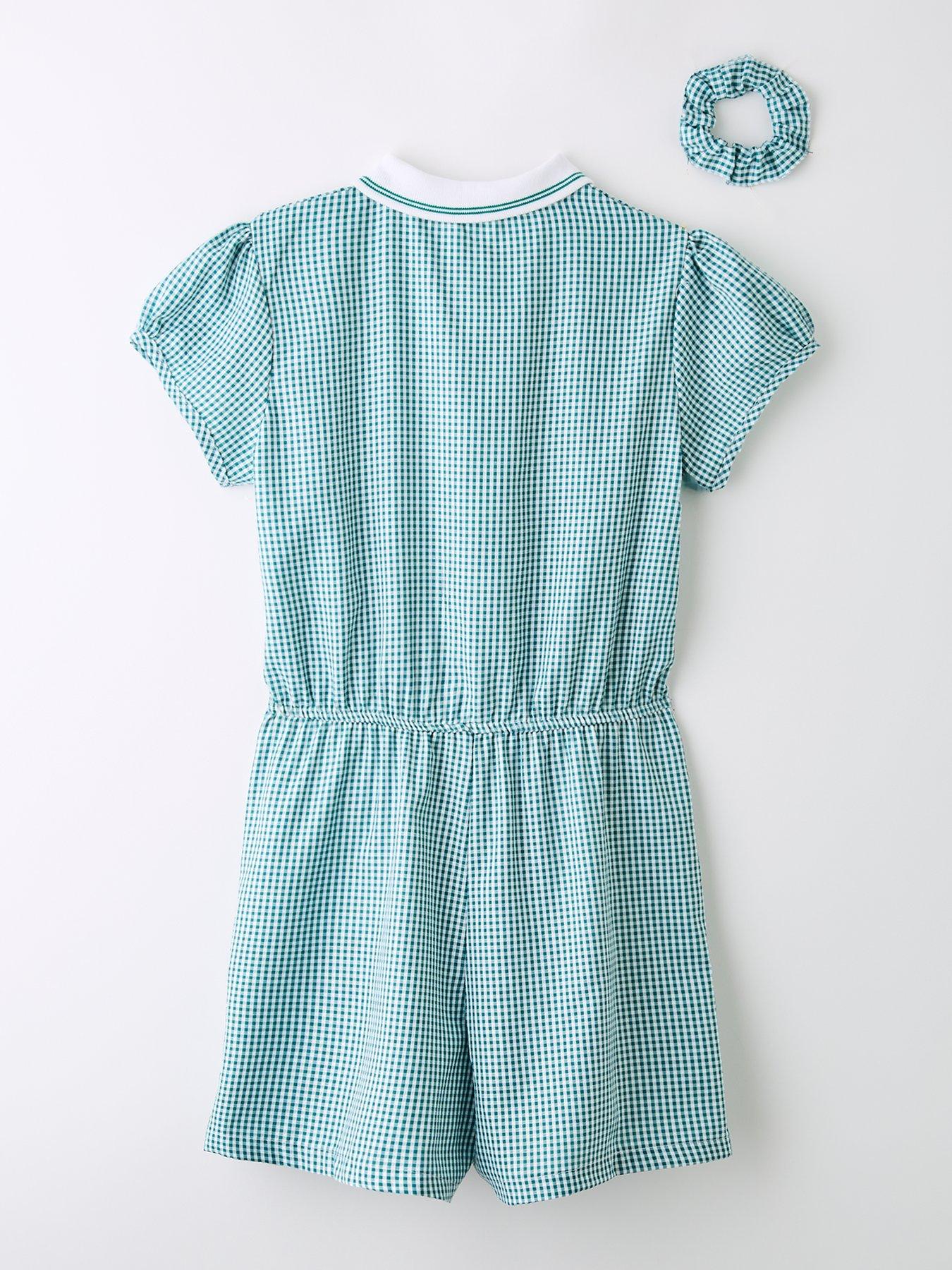 Image 2 of 5 of V by Very Girls Gingham Playsuit - Green