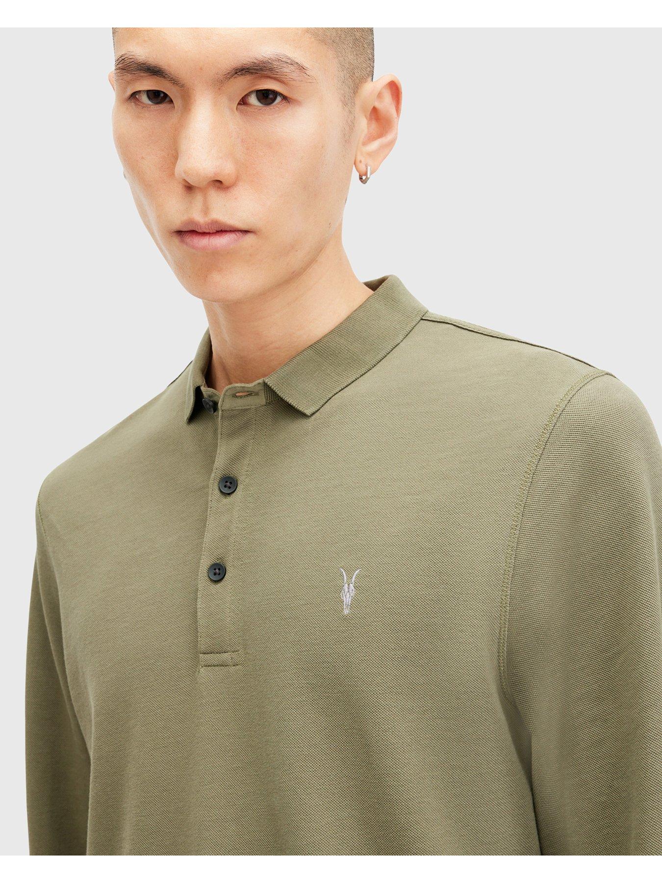 allsaints-allsaints-reform-long-sleeve-polo-shirt-greenoutfit