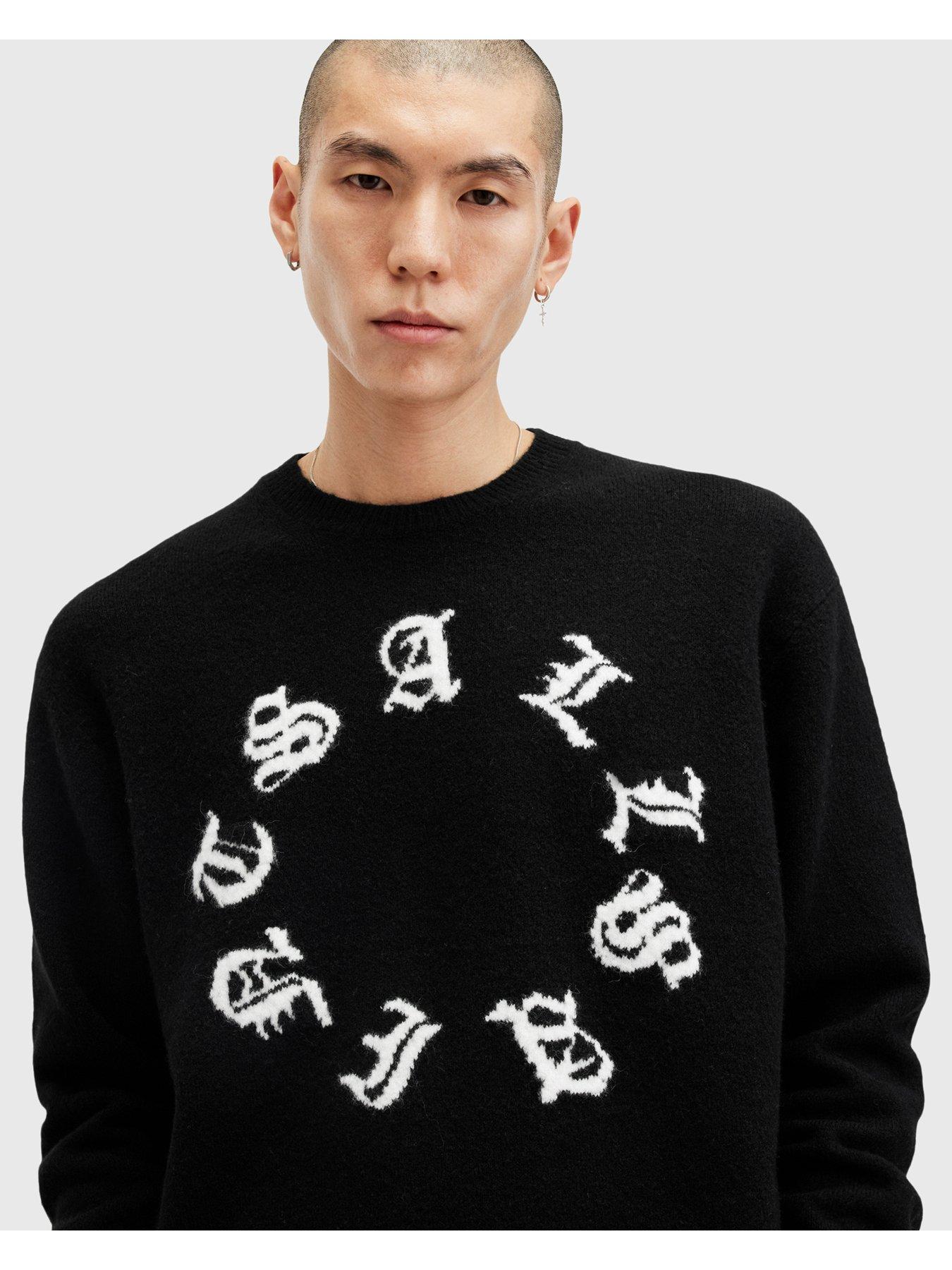 allsaints-allsaints-scripture-crew-neck-knitted-jumper-blackoutfit