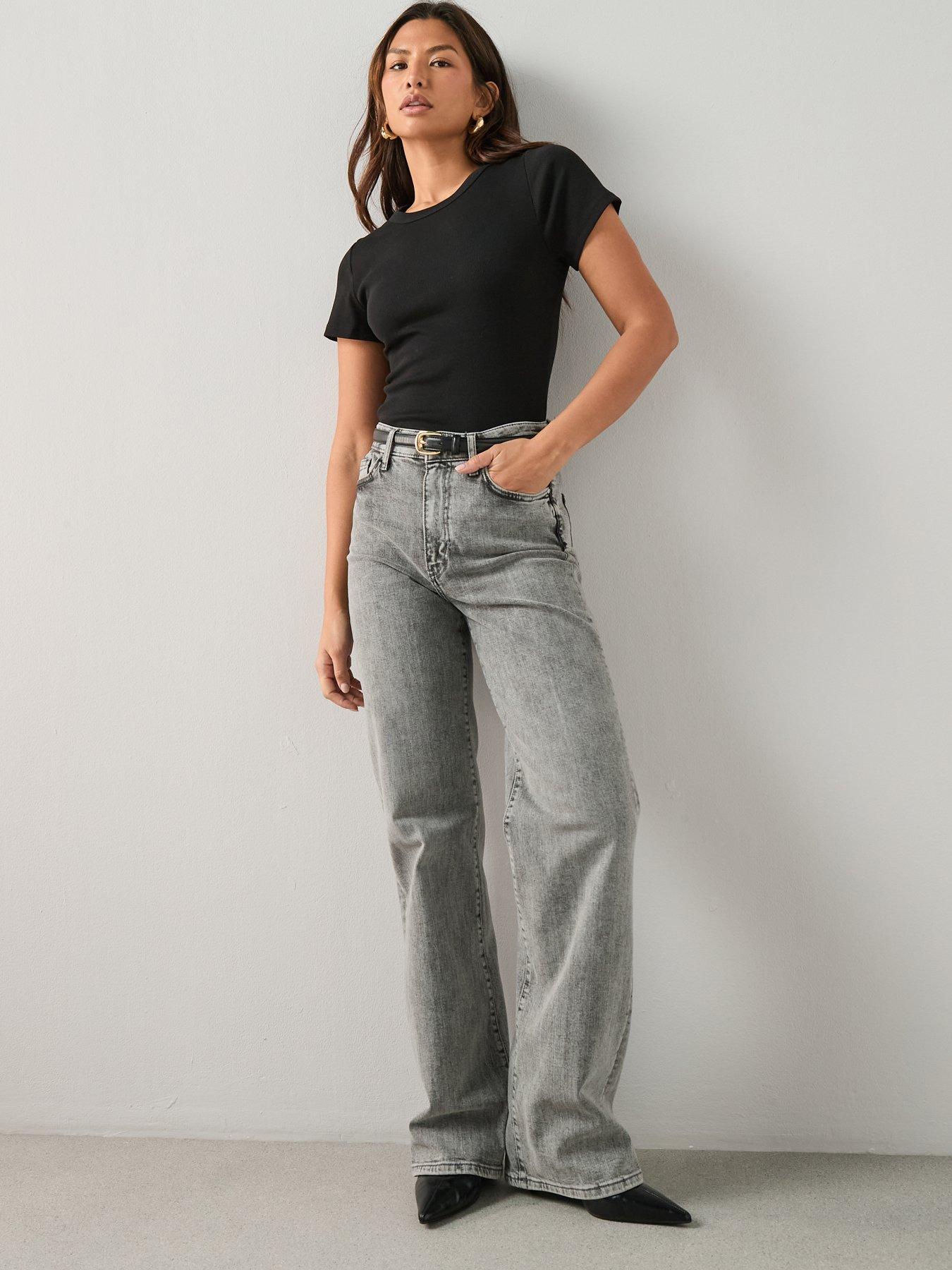 Image 6 of 7 of The Very Collection Womens Stretch Rib Crew Neck T-Shirt - Black