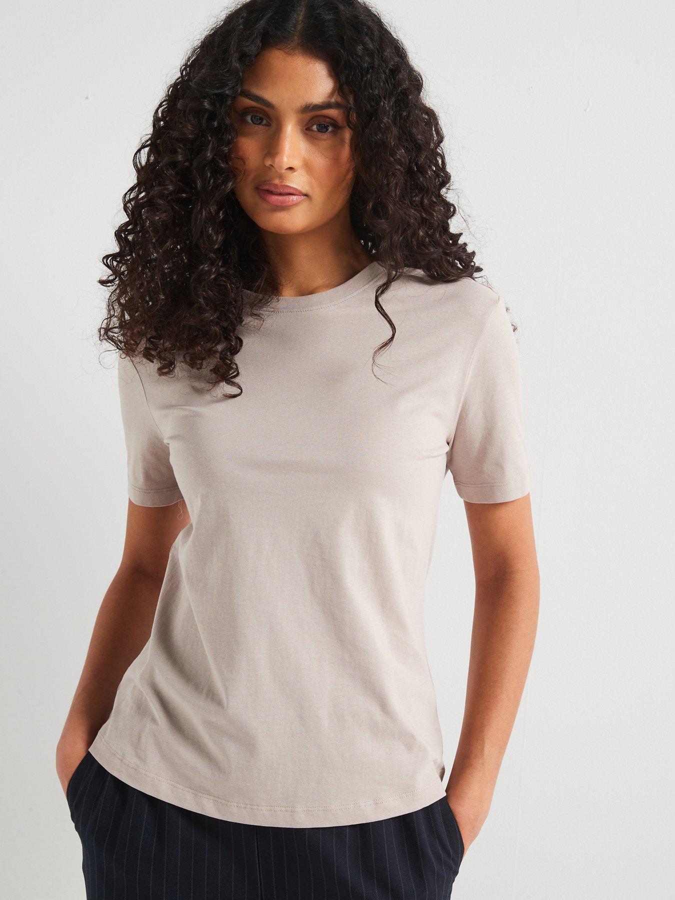 Image of V by Very The Essential Crew Neck T-Shirt - Taupe