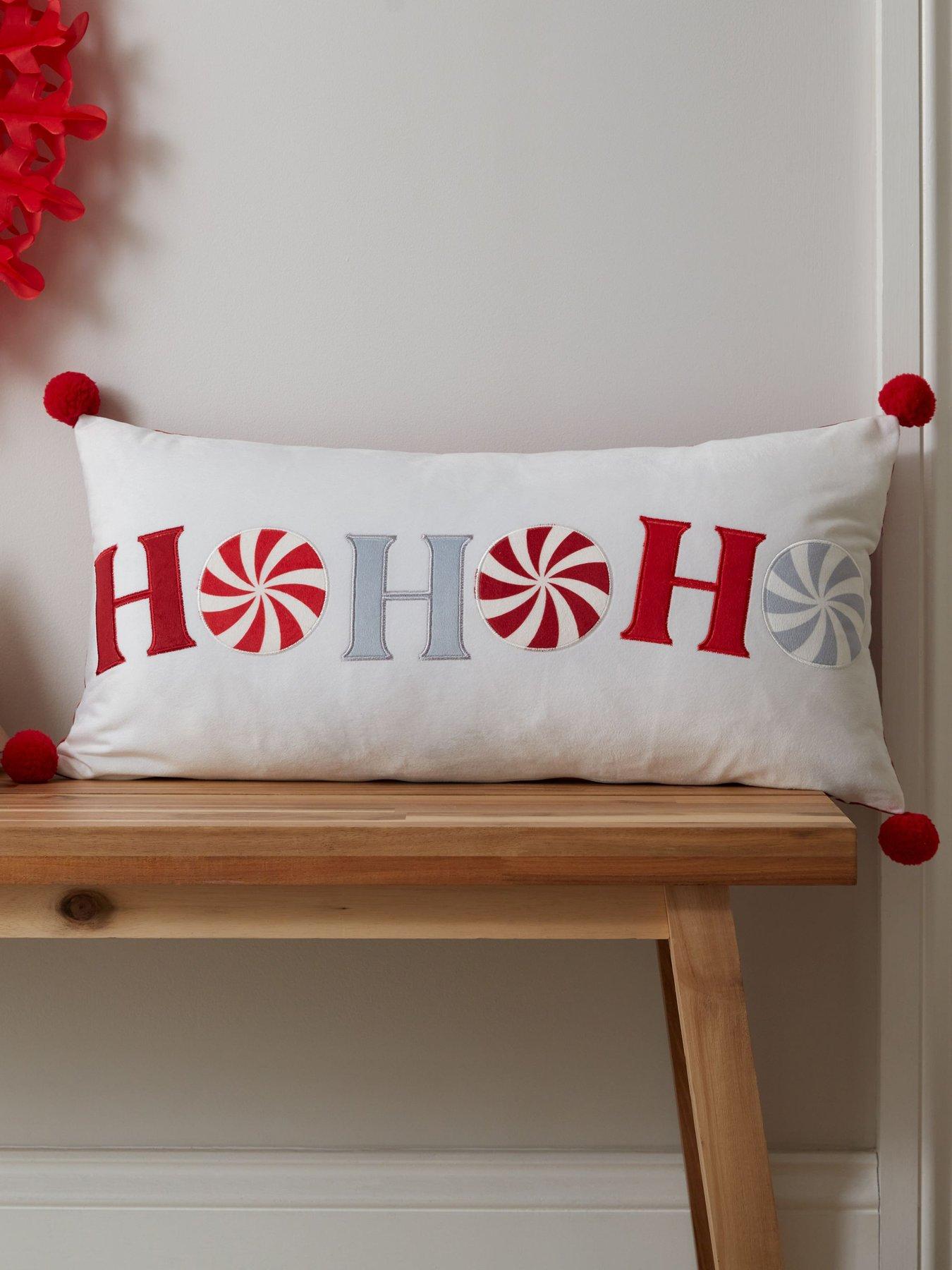 Catherine Lansfield Ho Ho Ho Filled Christmas Cushion- 30 X 60Cm
