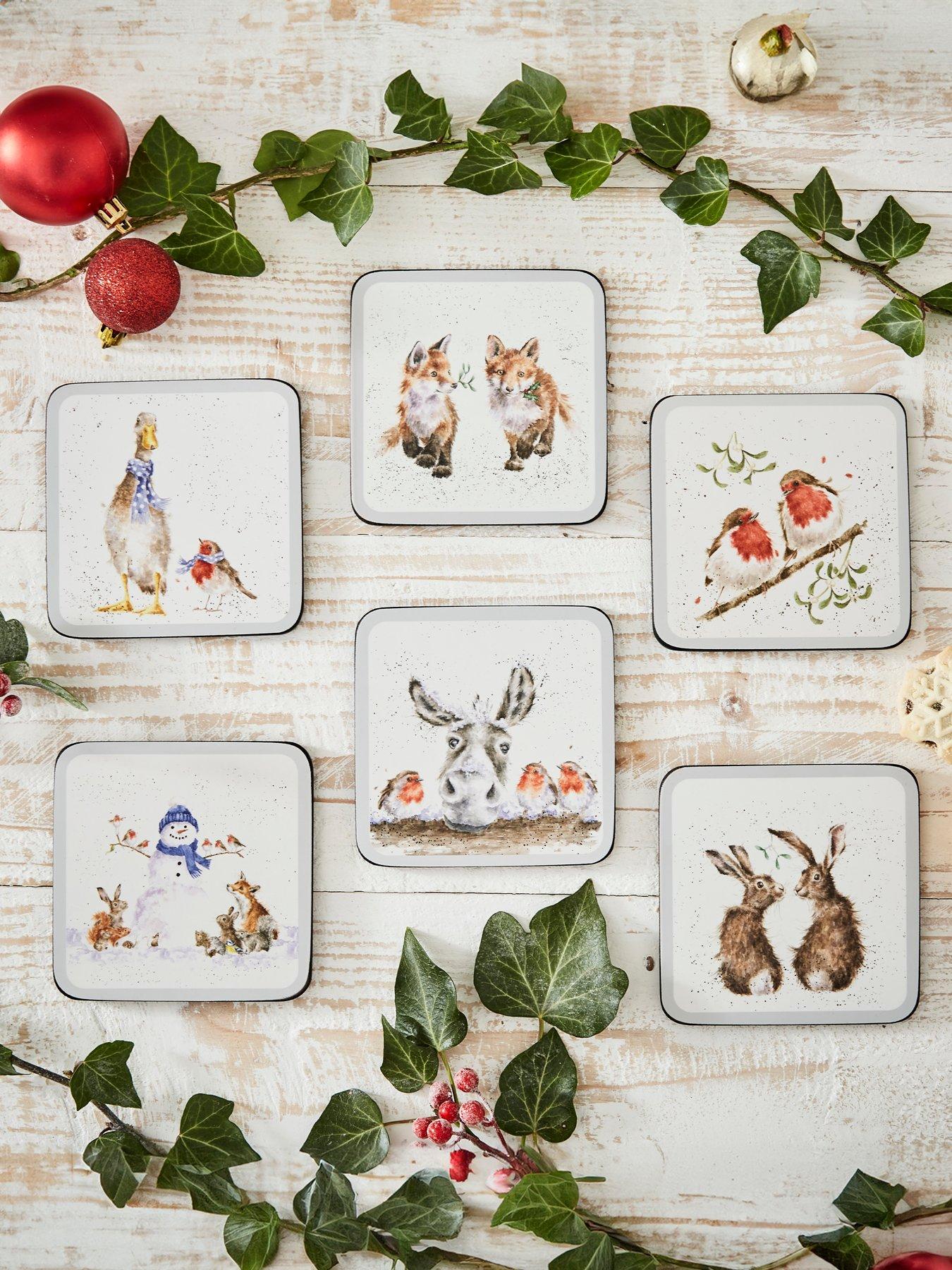 pimpernel-wrendale-christmas-coasters-ndash-set-of-6