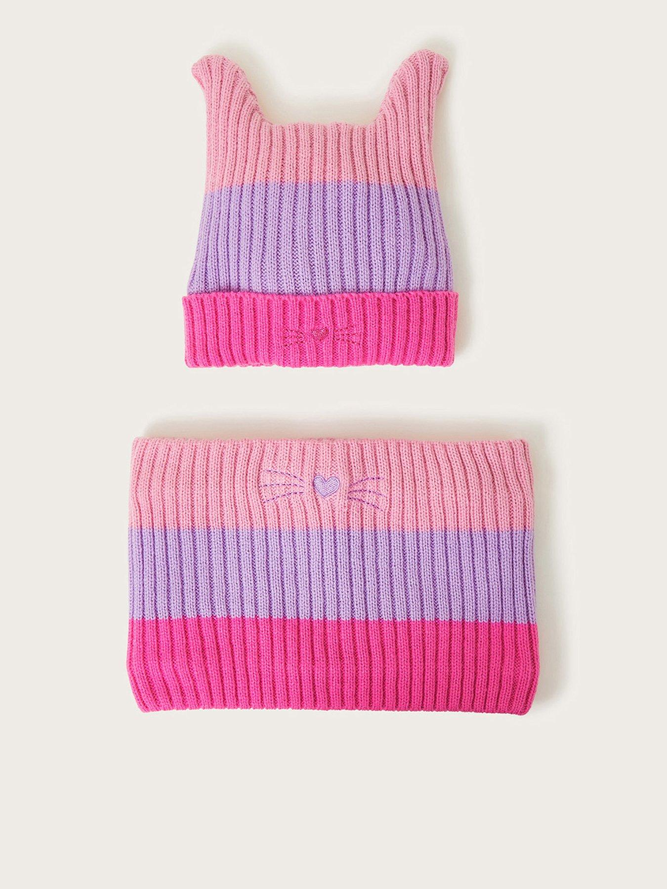 Image 1 of 2 of Monsoon Girls Striped Cat Hat - Multi