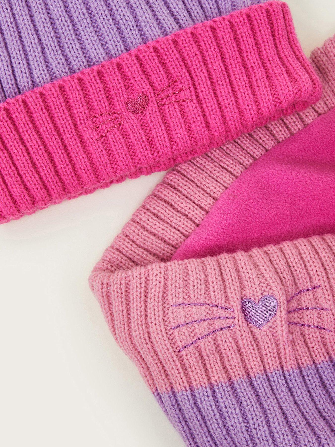 Image 2 of 2 of Monsoon Girls Striped Cat Hat - Multi