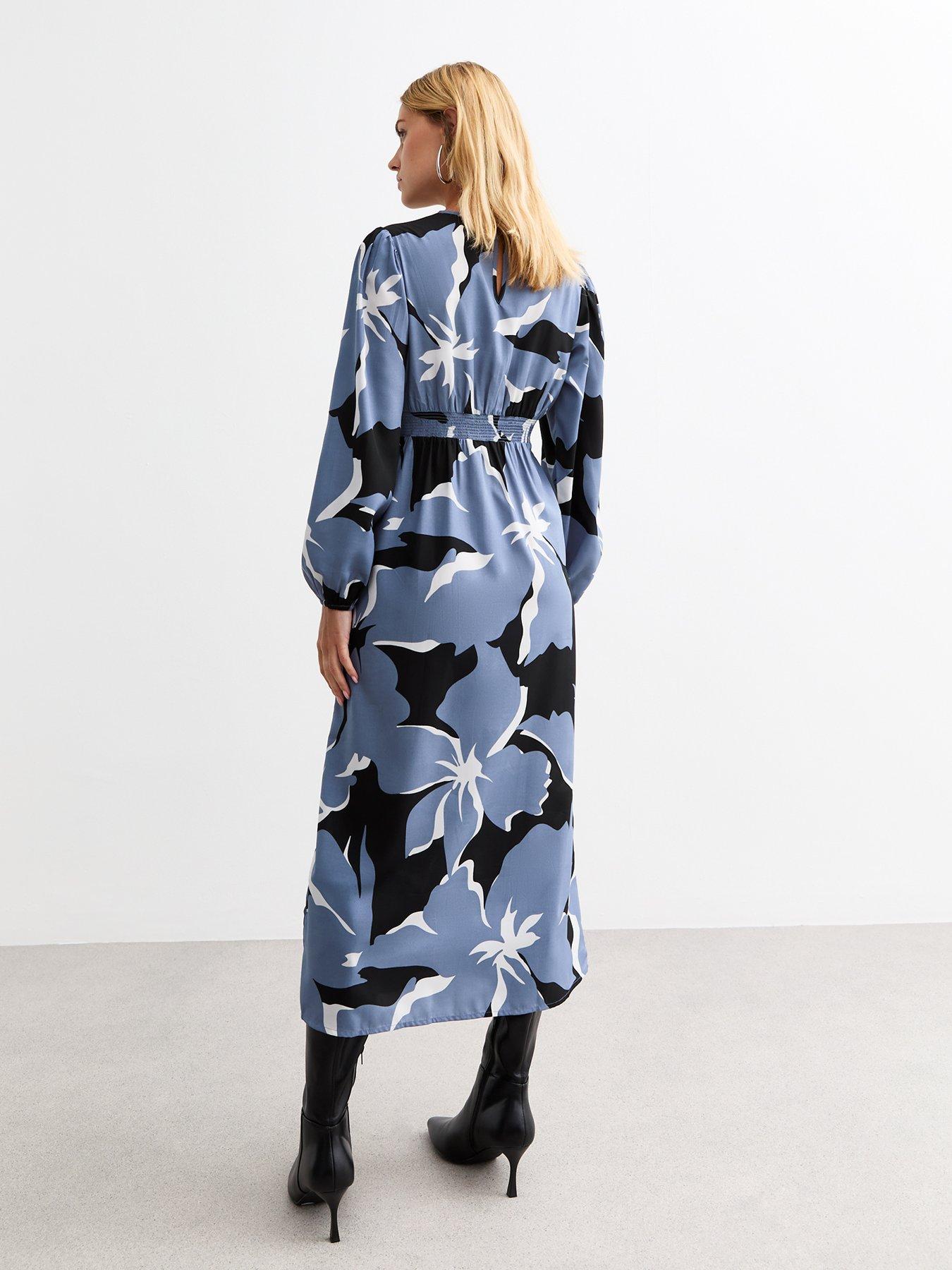 new-look-floral-print-a-line-midi-dress-bluestillFront