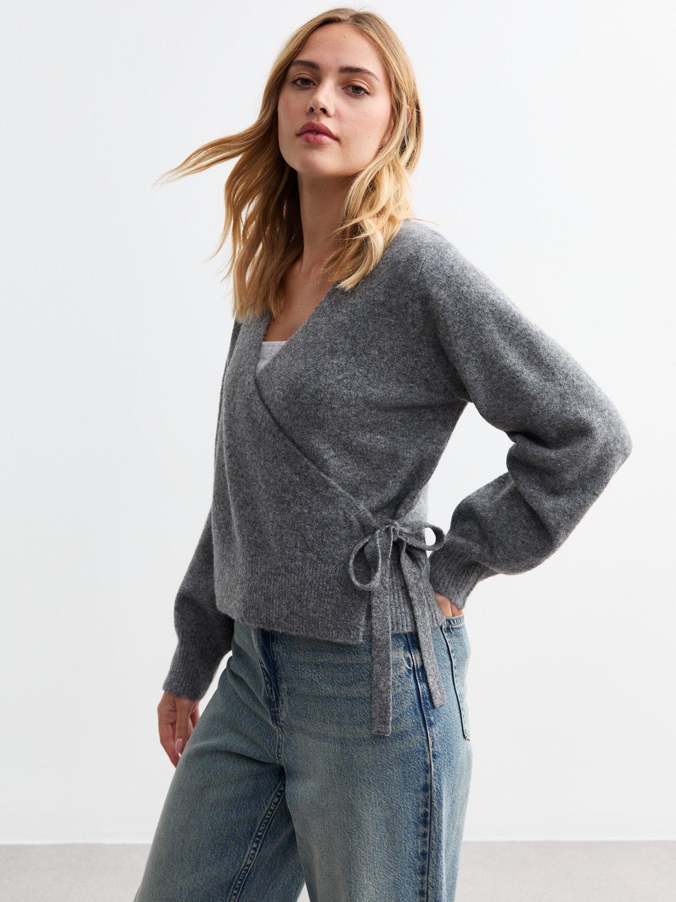 new-look-knit-wrap-jumper-grey