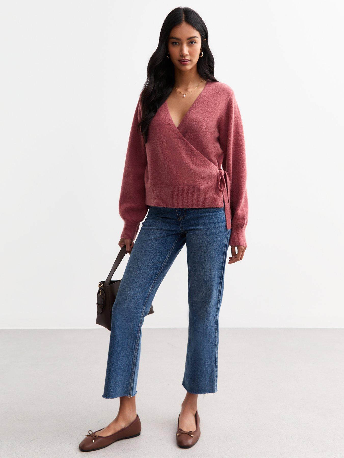 new-look-knit-wrap-jumper-pinkback