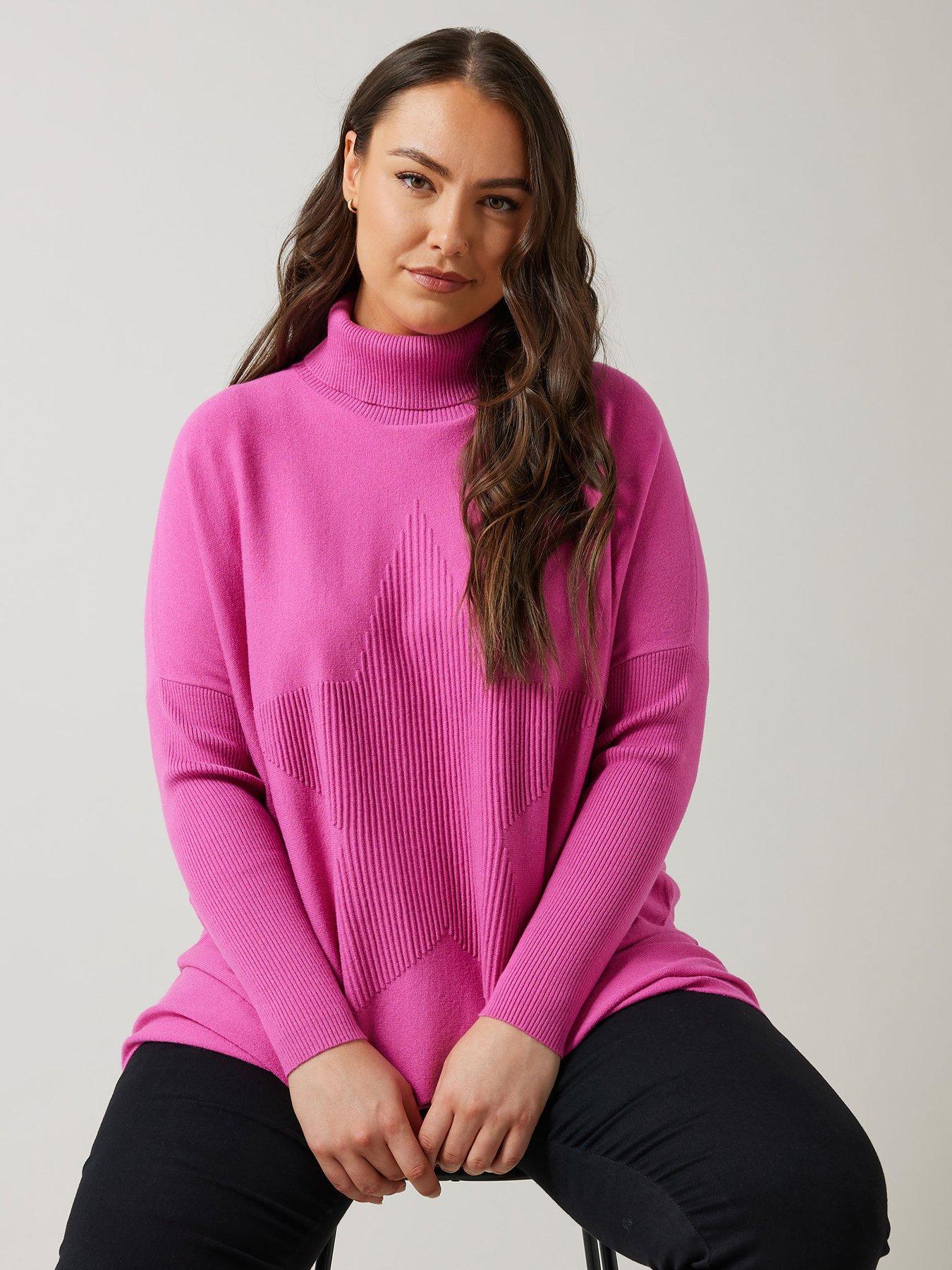 evans-star-stitch-oversized-jumper-pink