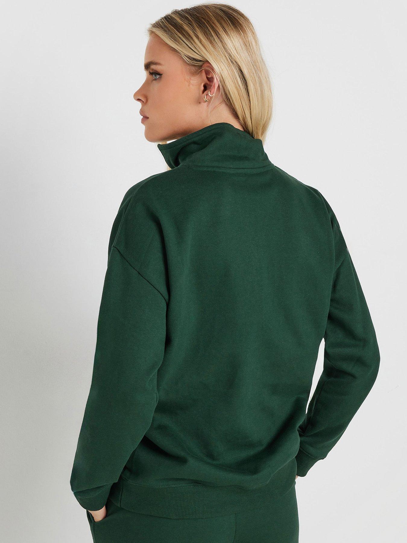 pixiegirl-petite-athleisure-zip-through-sweat-top-greenstillFront