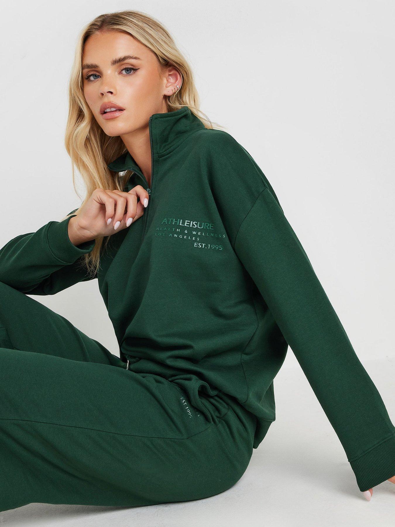 pixiegirl-petite-athleisure-zip-through-sweat-top-greenoutfit