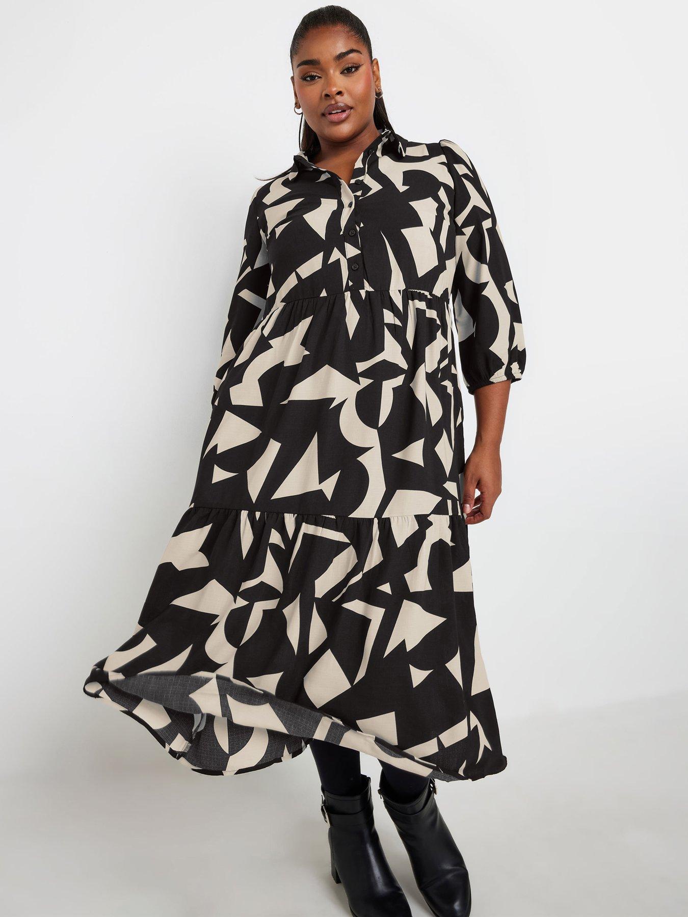 yours-curve-34-sleeve-shirt-dress