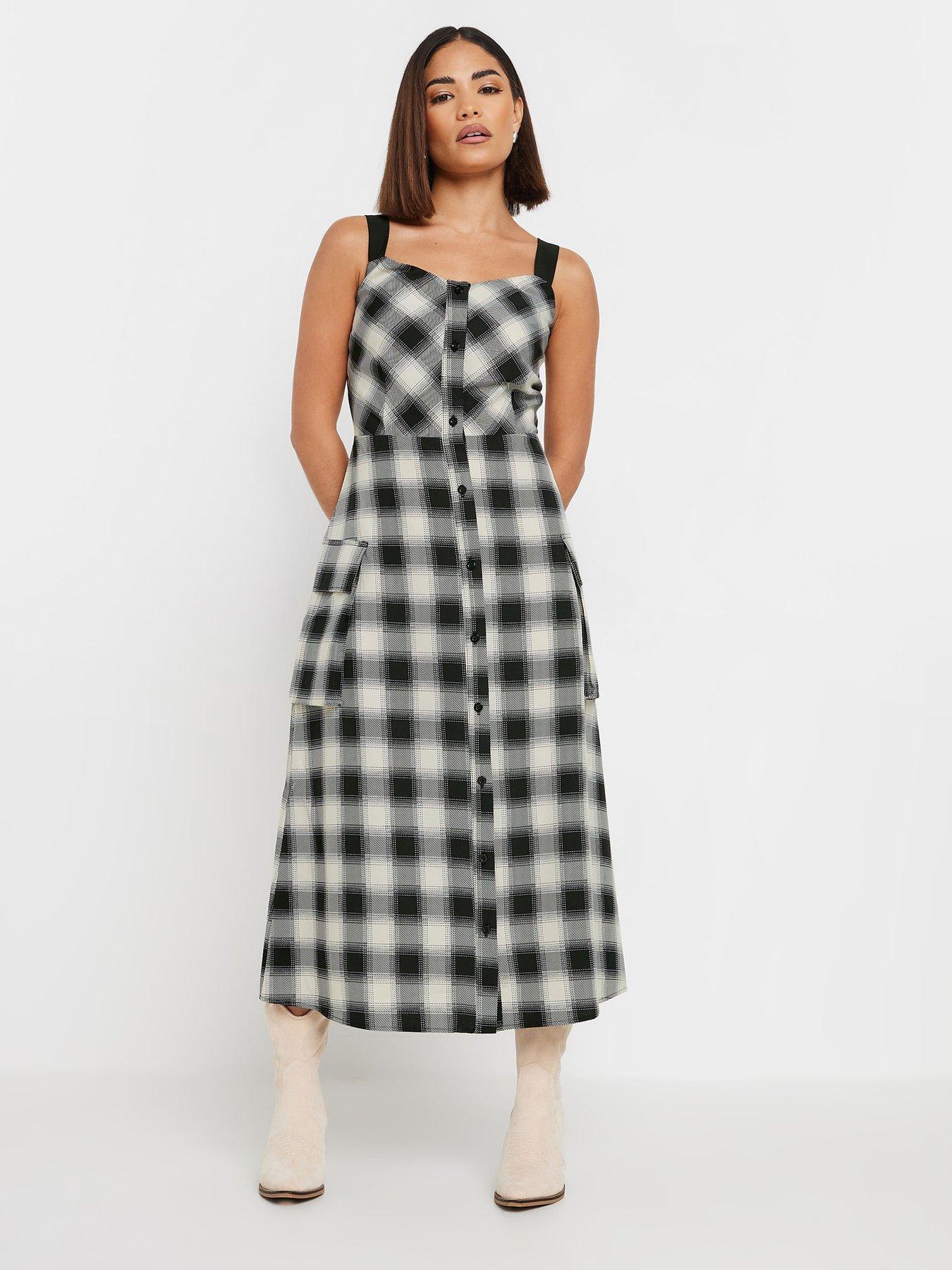 pixiegirl-petite-check-button-through-midi-dress-blackback