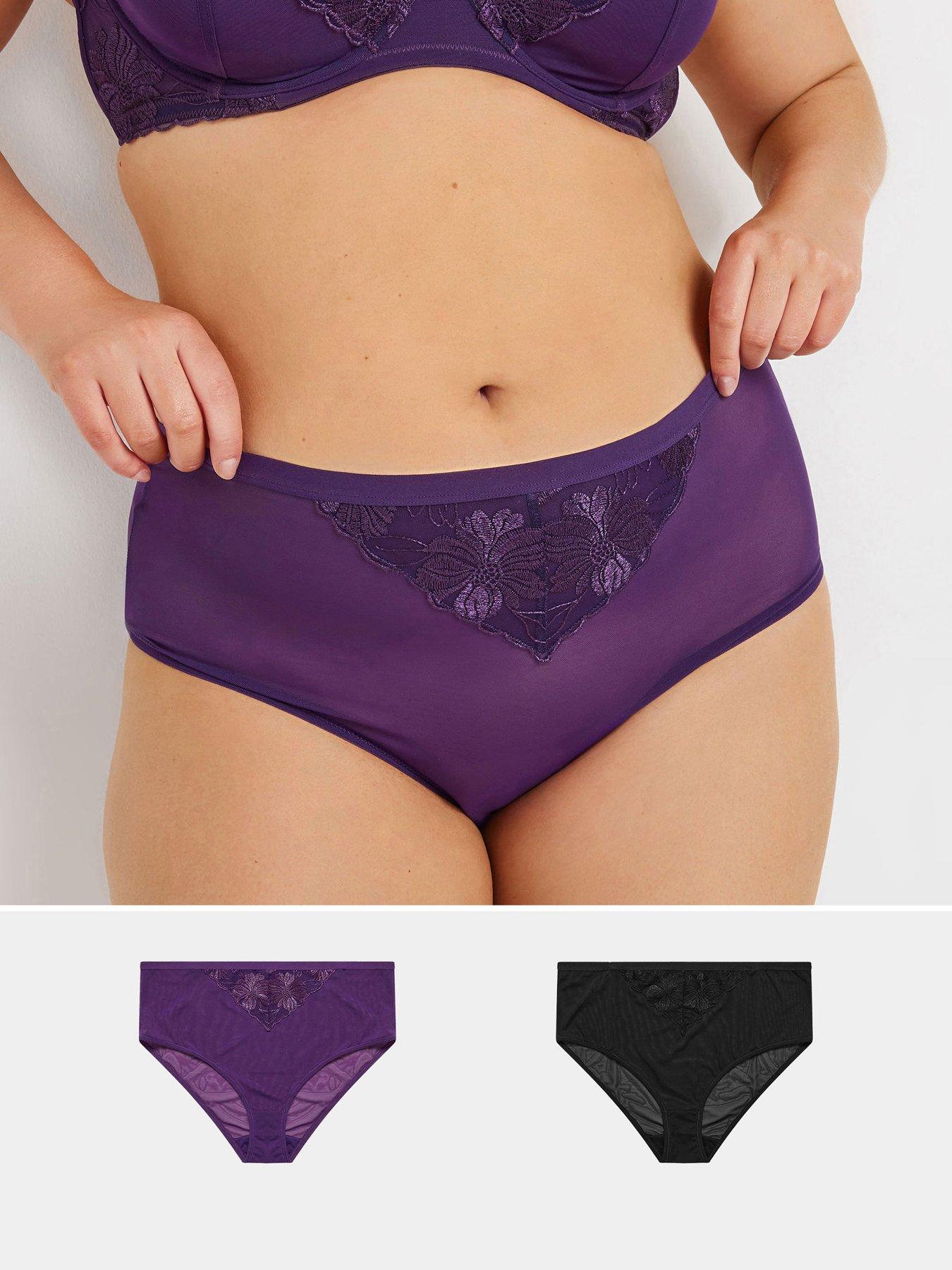 Yours Curve 2 Pack Embellished Full Brief - Multi