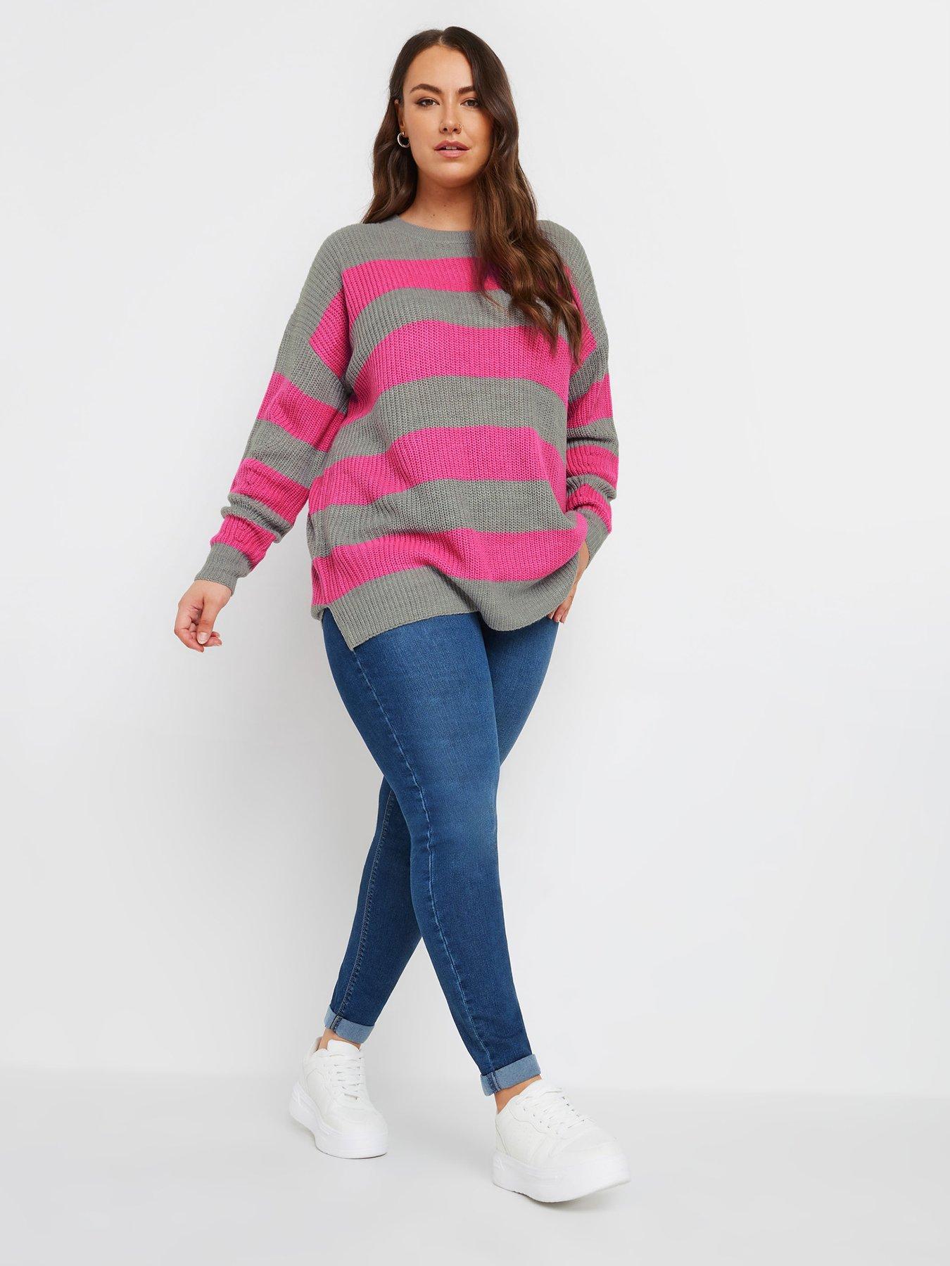 yours-curve-striped-drop-shoulder-jumperback