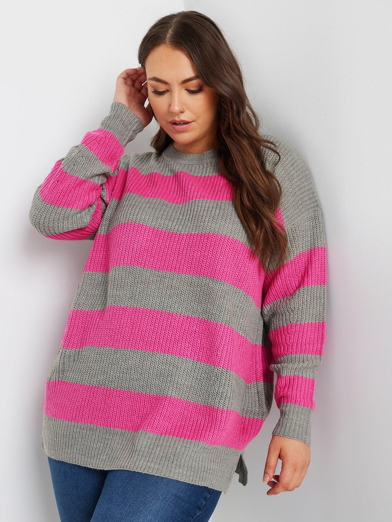 yours-curve-striped-drop-shoulder-jumperoutfit