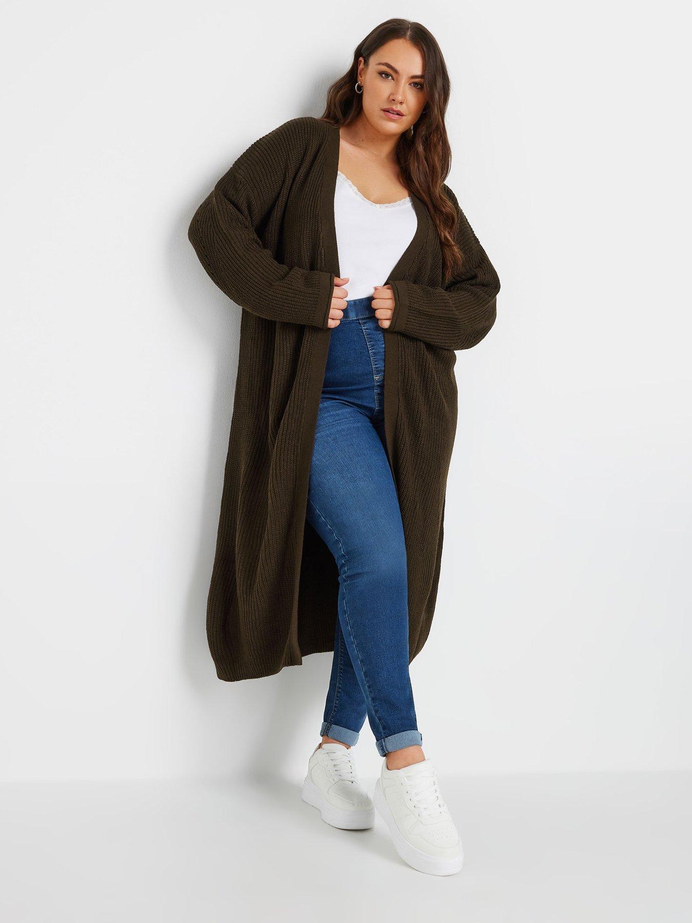 yours-curve-maxi-cardigan-brown