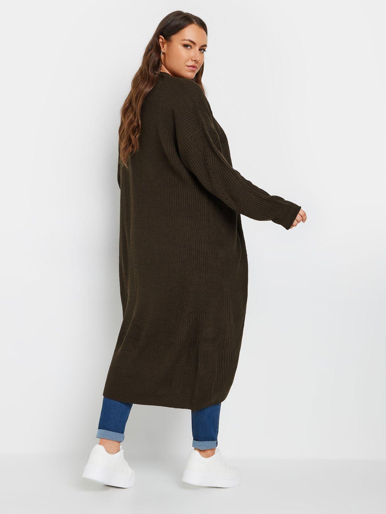 yours-curve-maxi-cardigan-brownstillFront