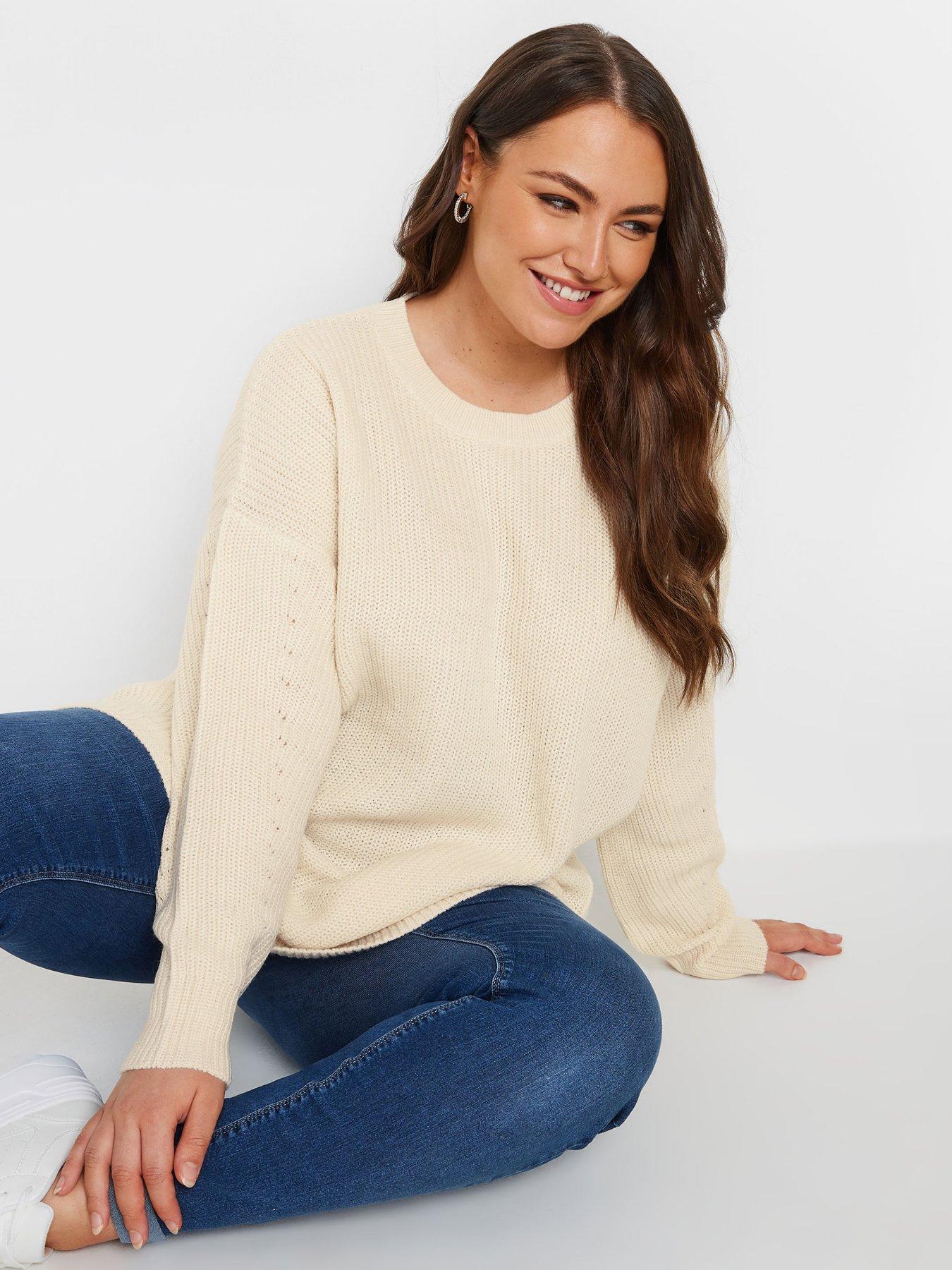 Yours Curve Drop Shoulder Jumper - Ivory