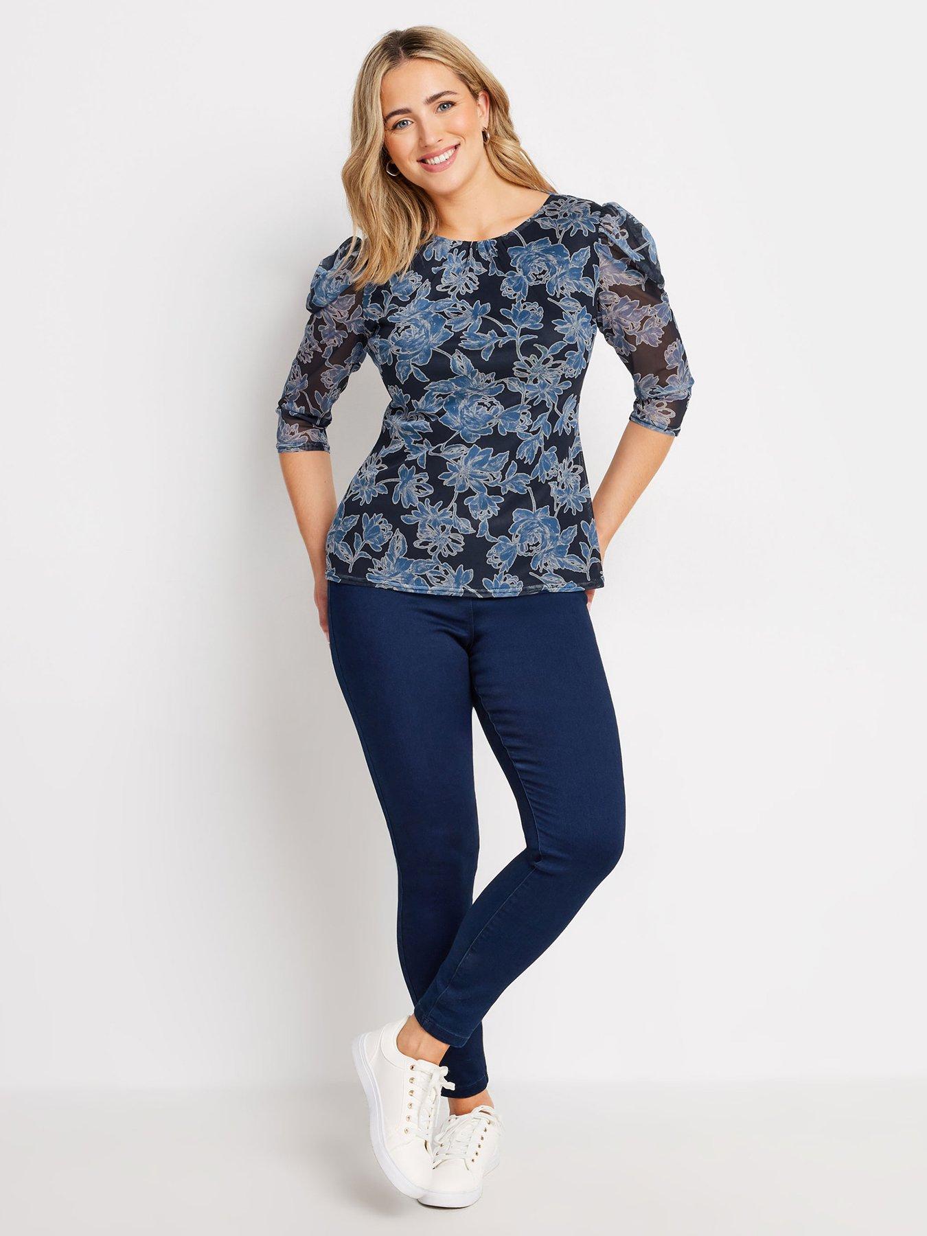 mco-flower-mesh-ruched-sleeve-top-multiback