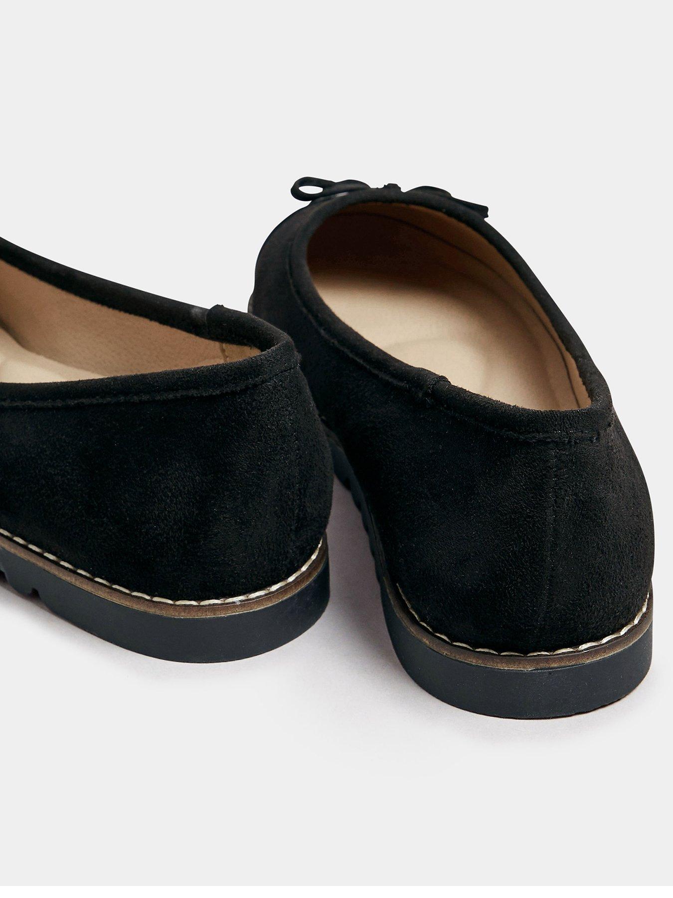 Image 3 of 4 of Yours Extra Wide Fit Toe Cap Ballet Pumps - Black