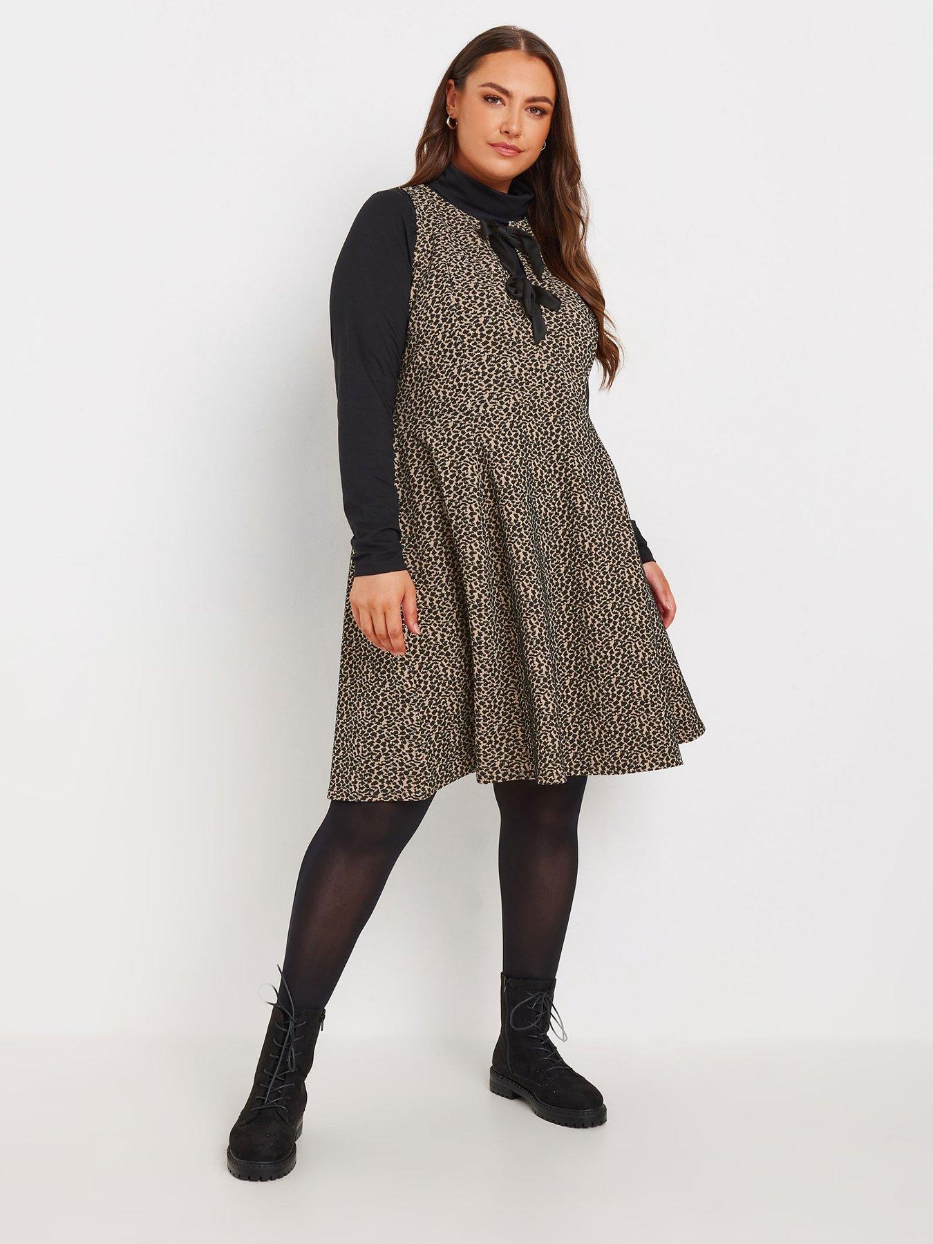 yours-curve-crew-neck-double-bow-pinafore-dressback