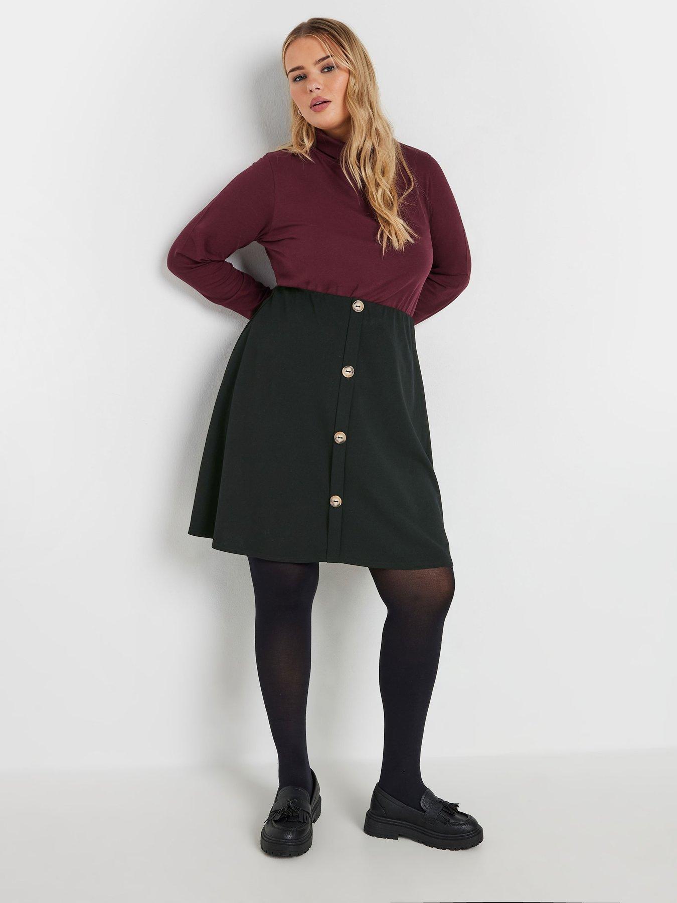 yours-curve-button-front-a-line-skirt-blackback