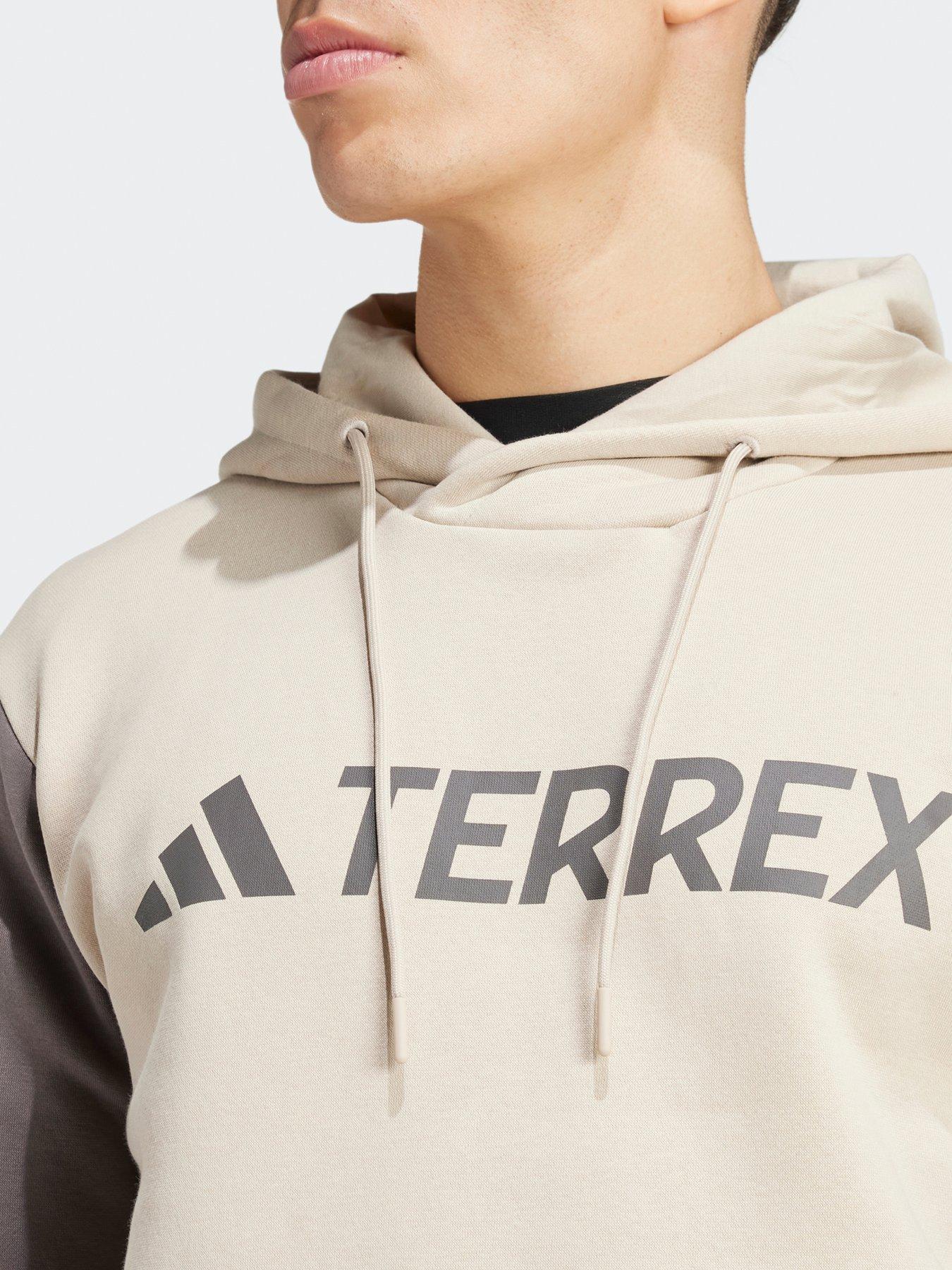 adidas-terrex-mens-mountain-logo-hoodie-beigedetail