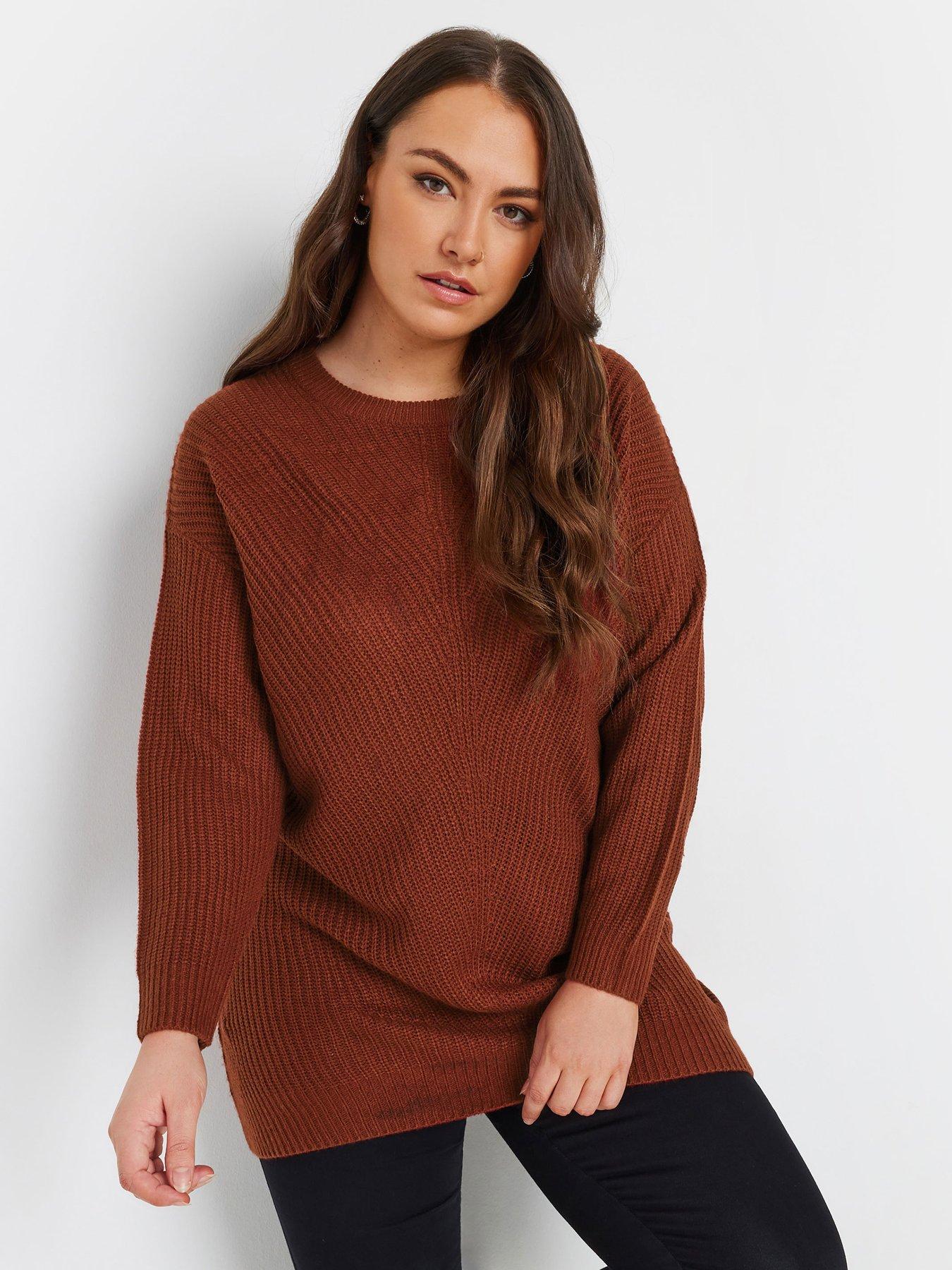 yours-curve-essential-jumper-brown