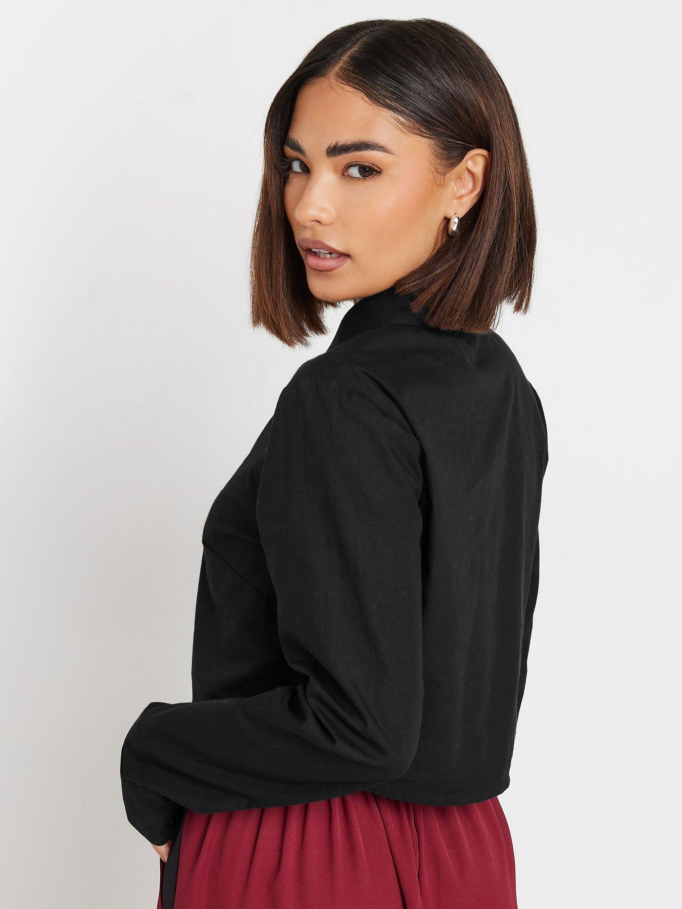 pixiegirl-petite-cropped-shirt-blackstillFront