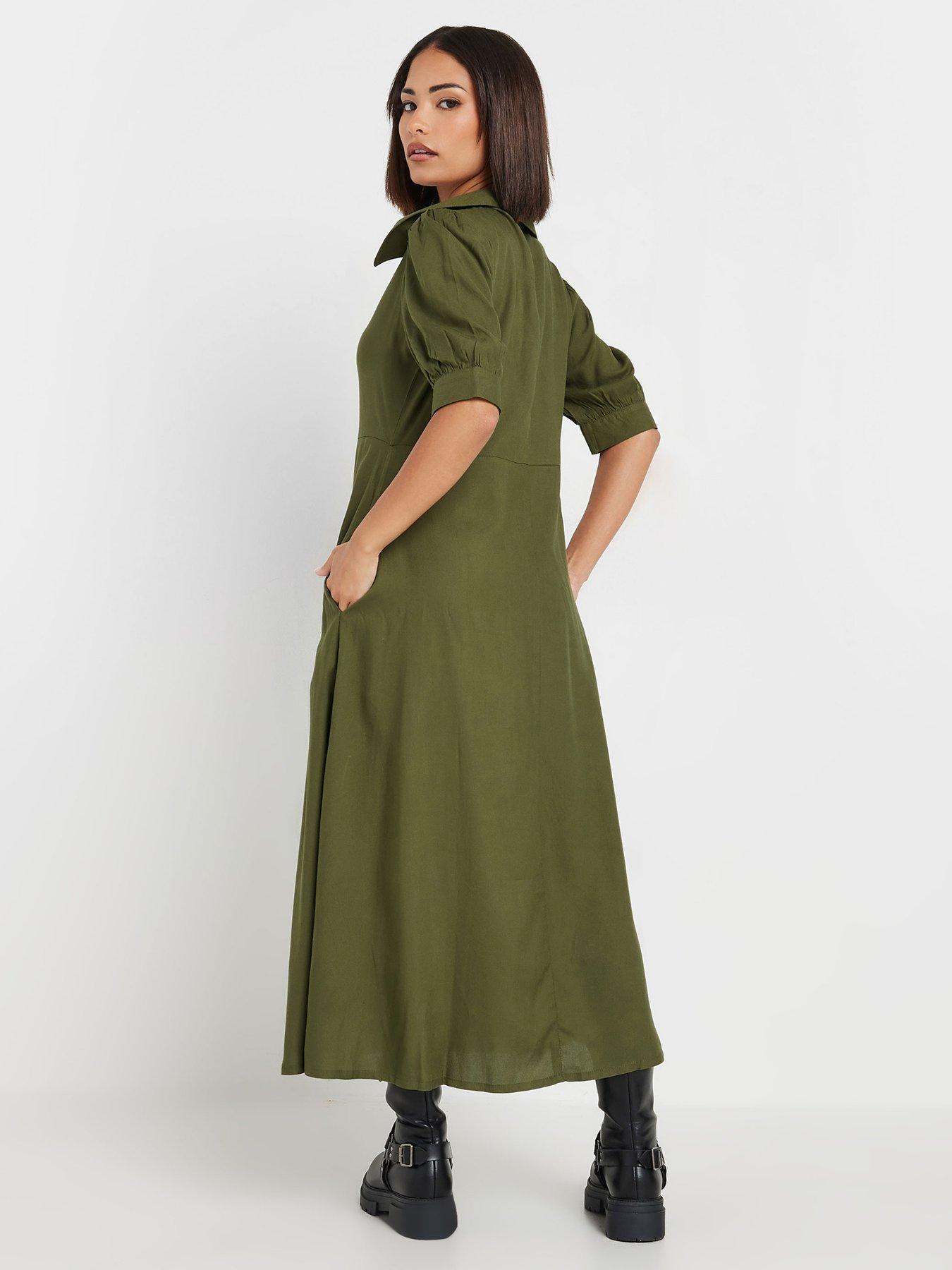 pixiegirl-petite-collar-midi-dress-greenstillFront