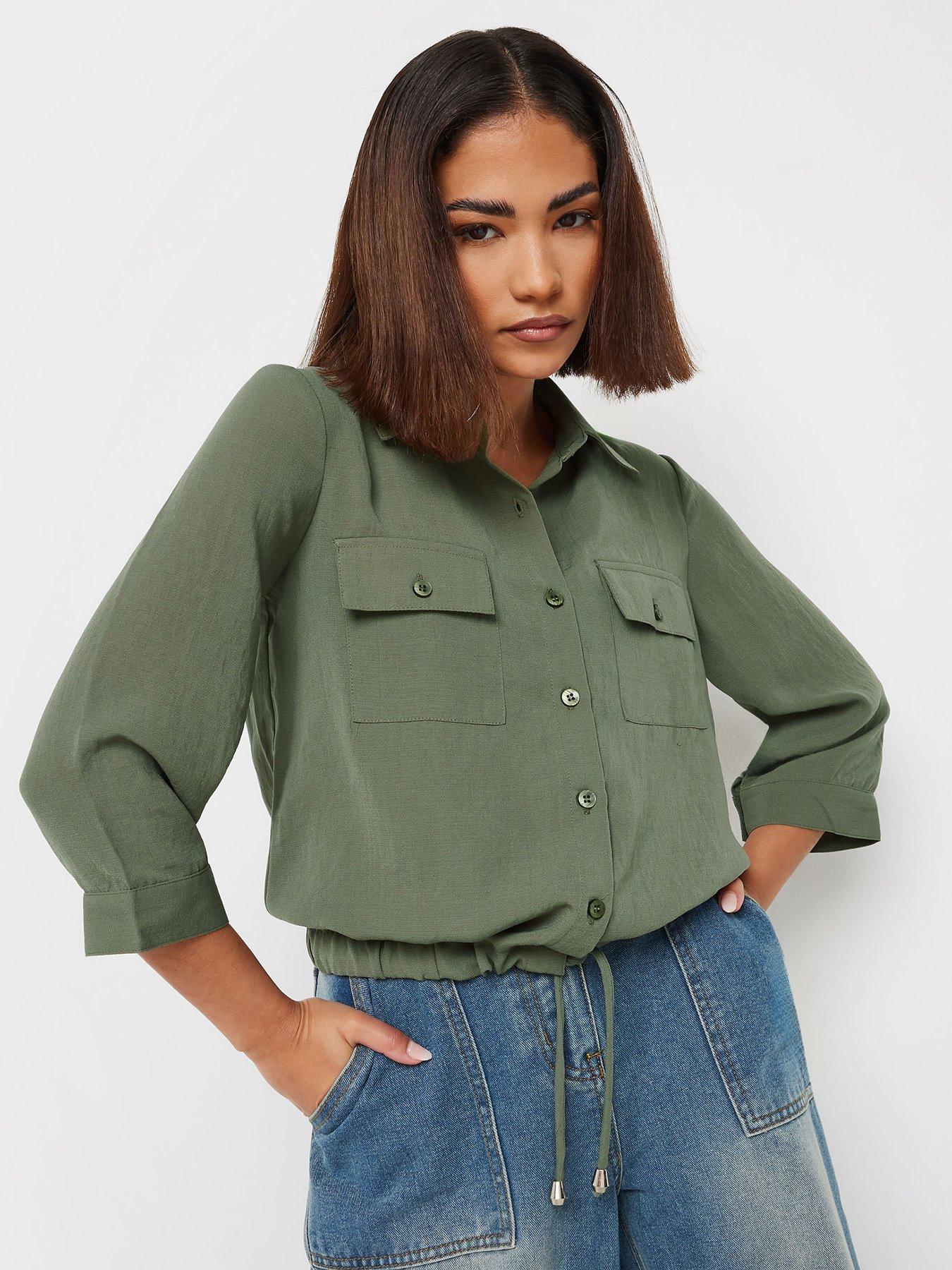 pixiegirl-petite-drawcord-long-sleeve-shirt-greenoutfit